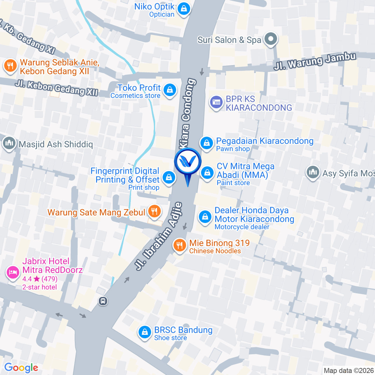 Peta Lokasi JL. Kiaracondong no. 307, Bandung