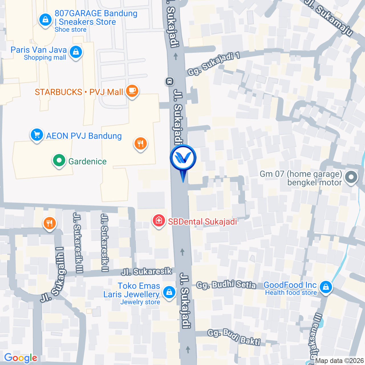 Peta Lokasi Jl. Sukajadi (Depan PVJ Mall), Bandung