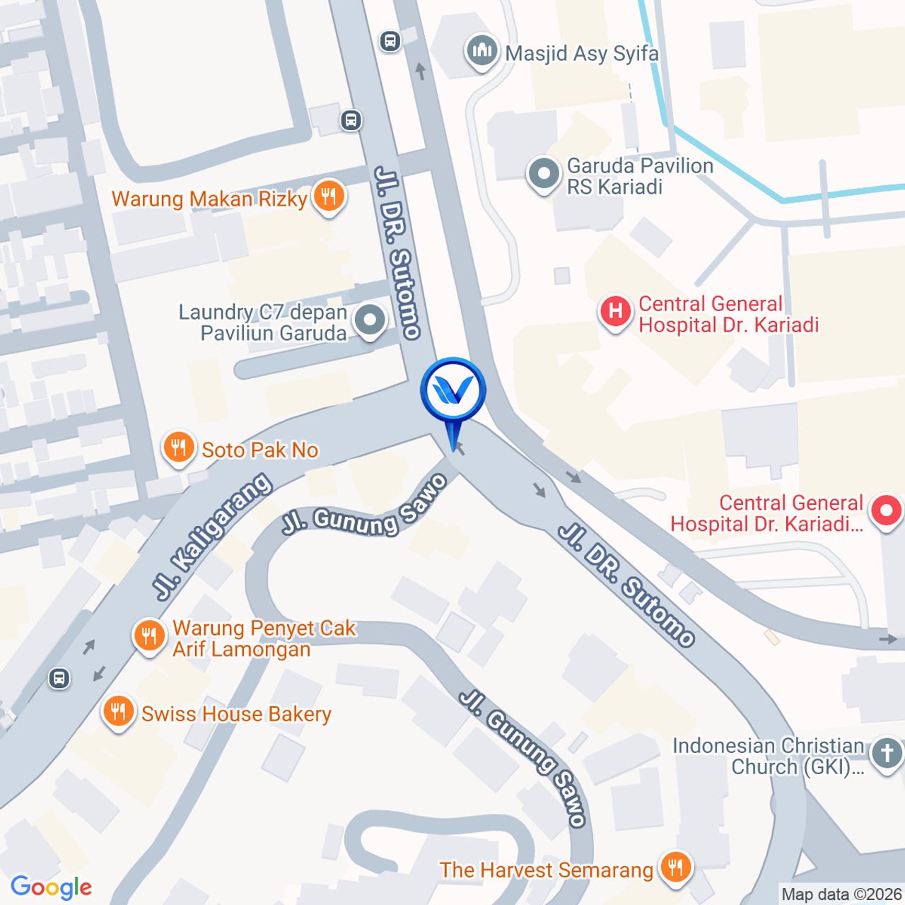 Peta Lokasi Jl. Dr. Soetomo (Pertigaan RS. Kariadi), Semarang