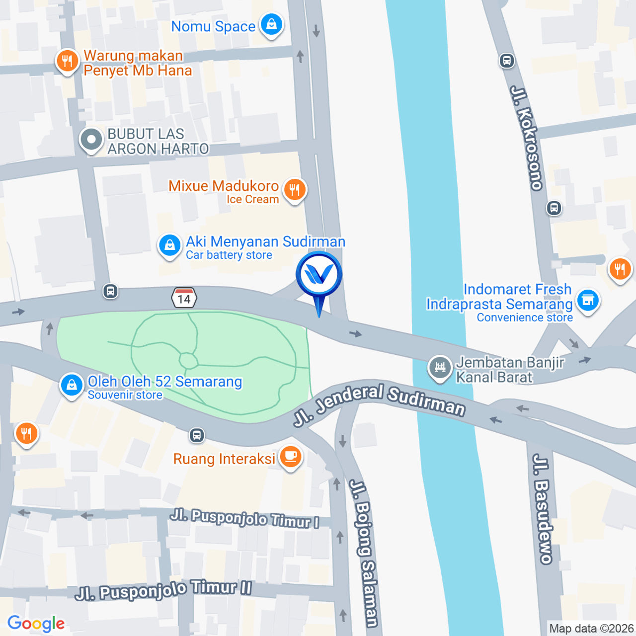 Peta Lokasi Jl. Jendral Sudirman BKB, Semarang