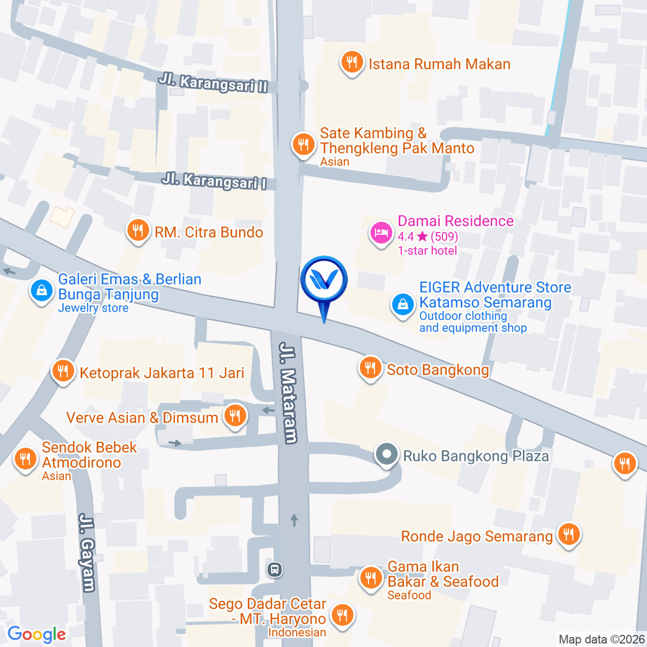 Peta Lokasi Perempatan Jl. Brigjend Katamso - Jl. A. Yani, Semarang