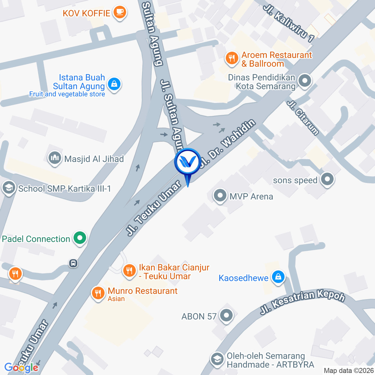 Peta Lokasi Jl. Teuku Umar - Dr. Wahidin Kaliwiru, Semarang