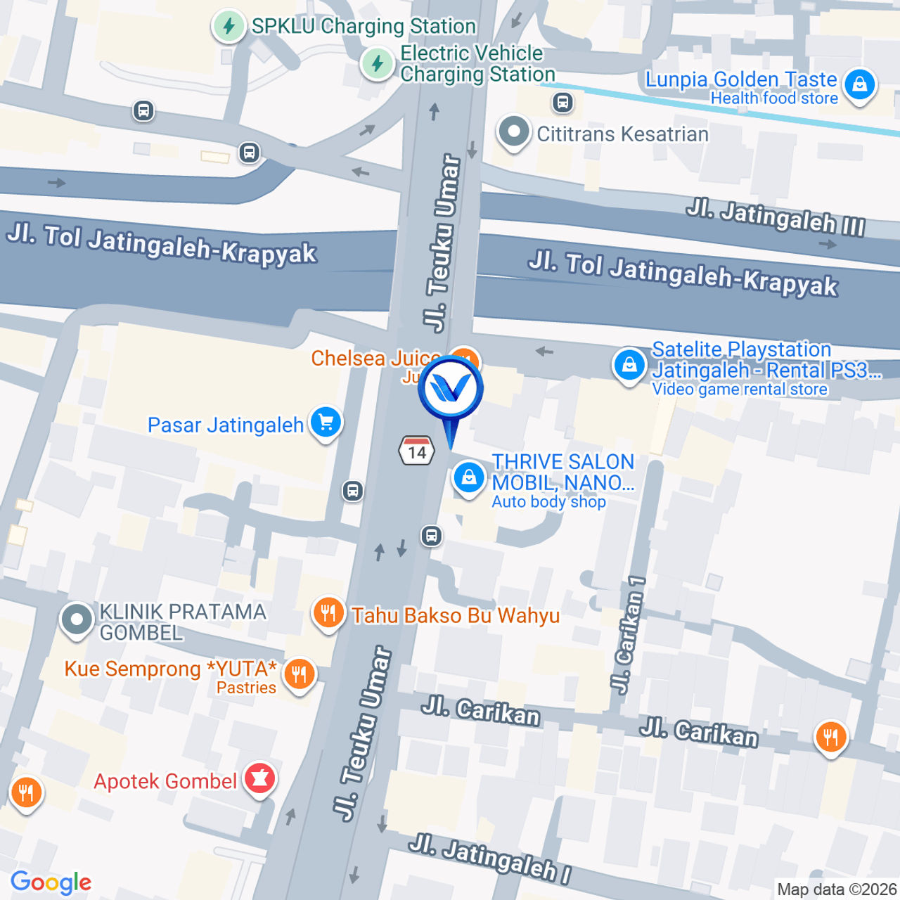 Peta Lokasi Jl. Teuku Umar Jatingaleh, Semarang