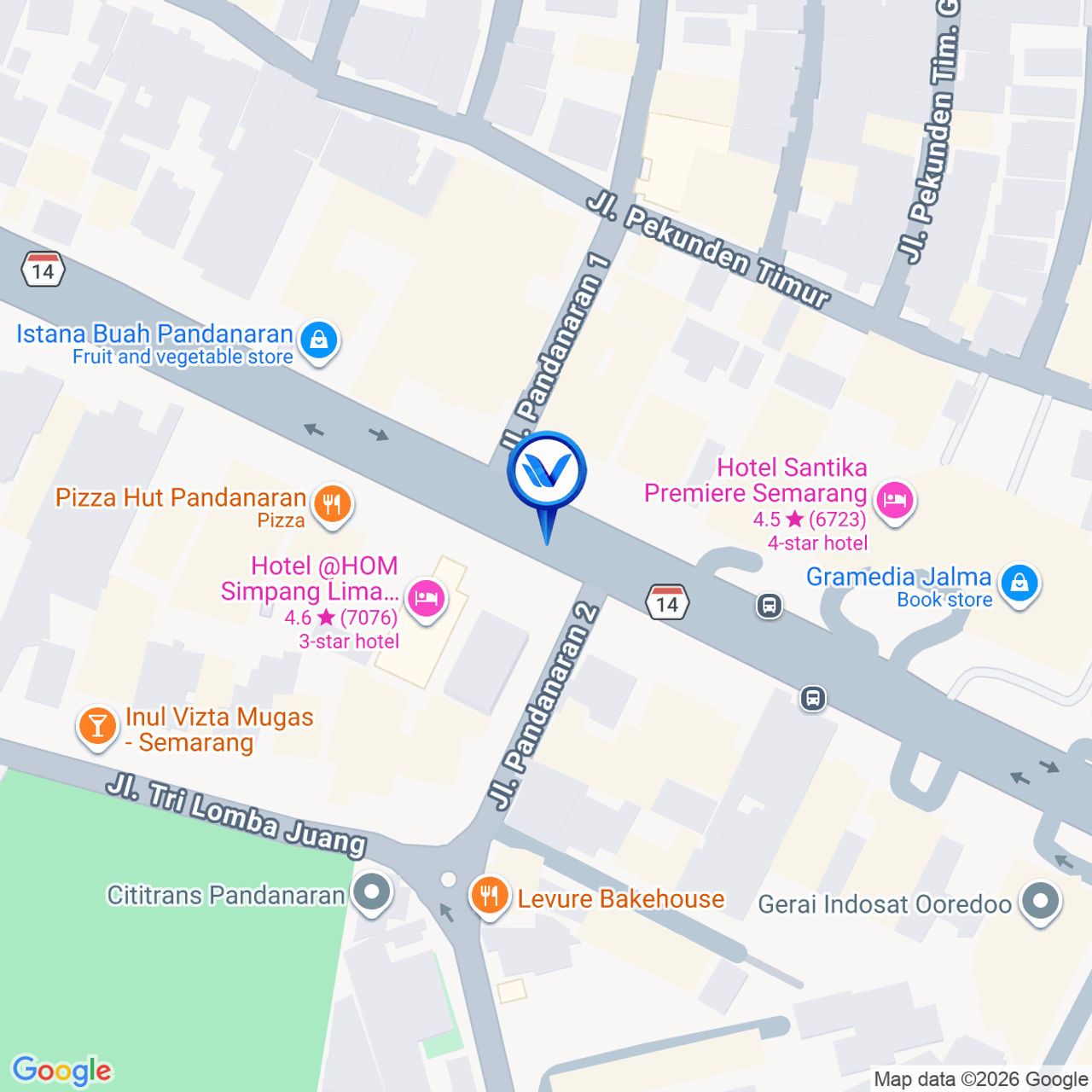 Peta Lokasi Jl. Pandanaran (samping Multindo Finance), Semarang