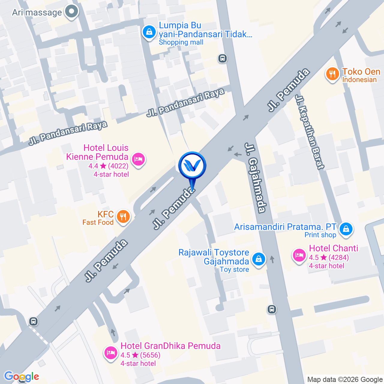 Peta Lokasi Jl. Pemuda (Seberang Hotel Louskiene), Semarang
