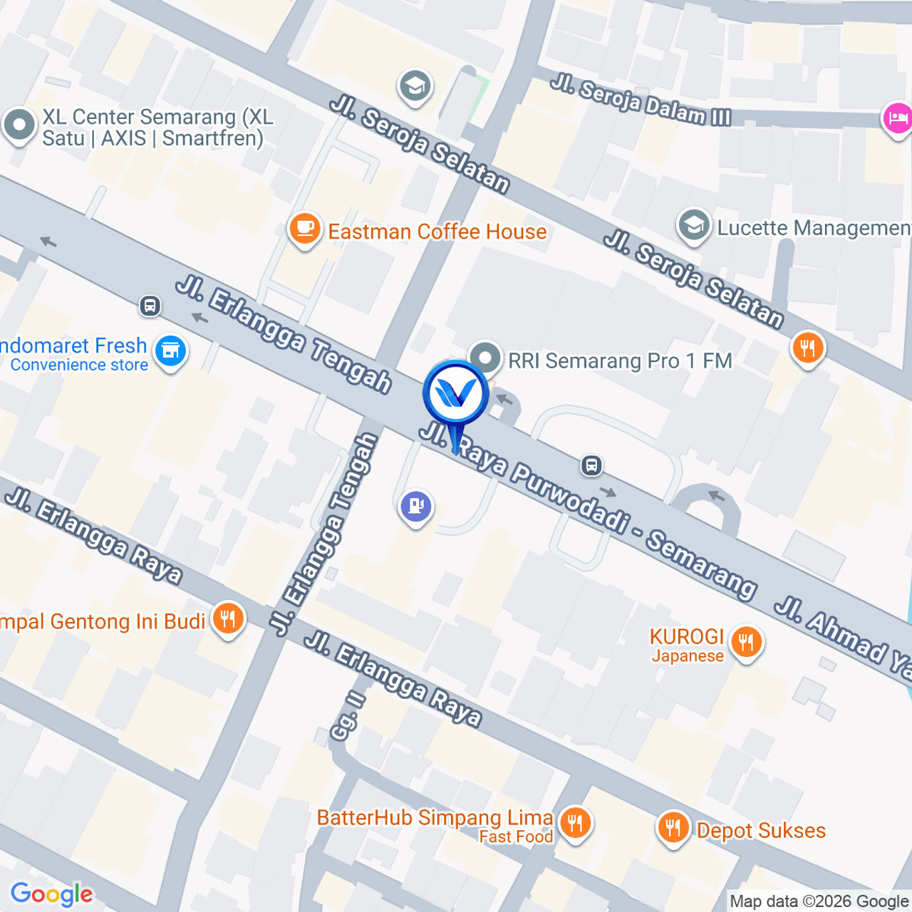 Peta Lokasi JL. Ahmad Yani seberang RRI, Semarang
