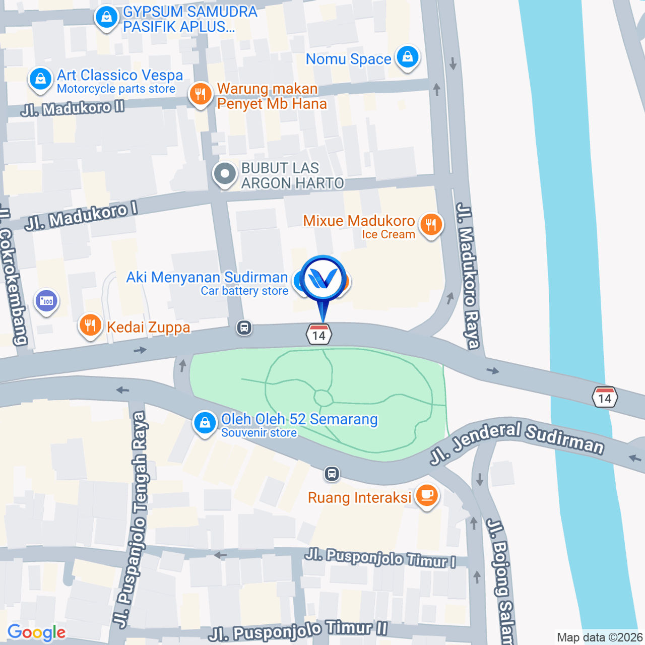 Peta Lokasi Jl. Jend. Sudirman Taman Madukoro, Semarang