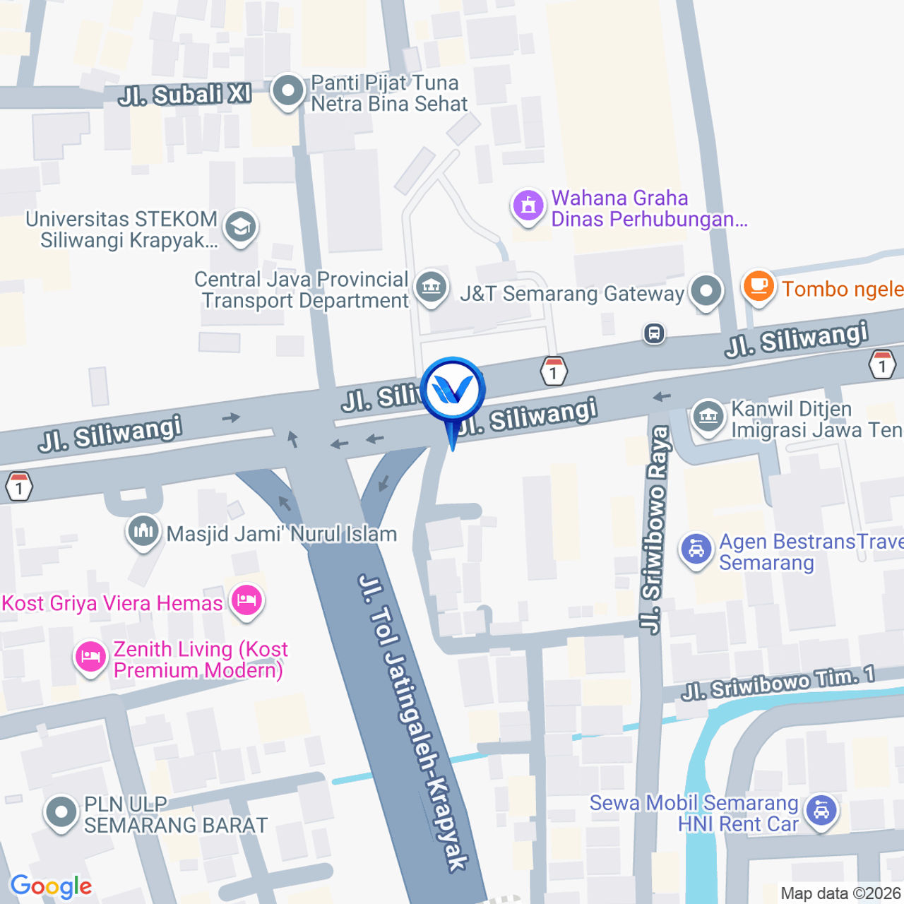 Peta Lokasi Jl. Siliwangi Pintu Masuk Tol Krapyak, Semarang