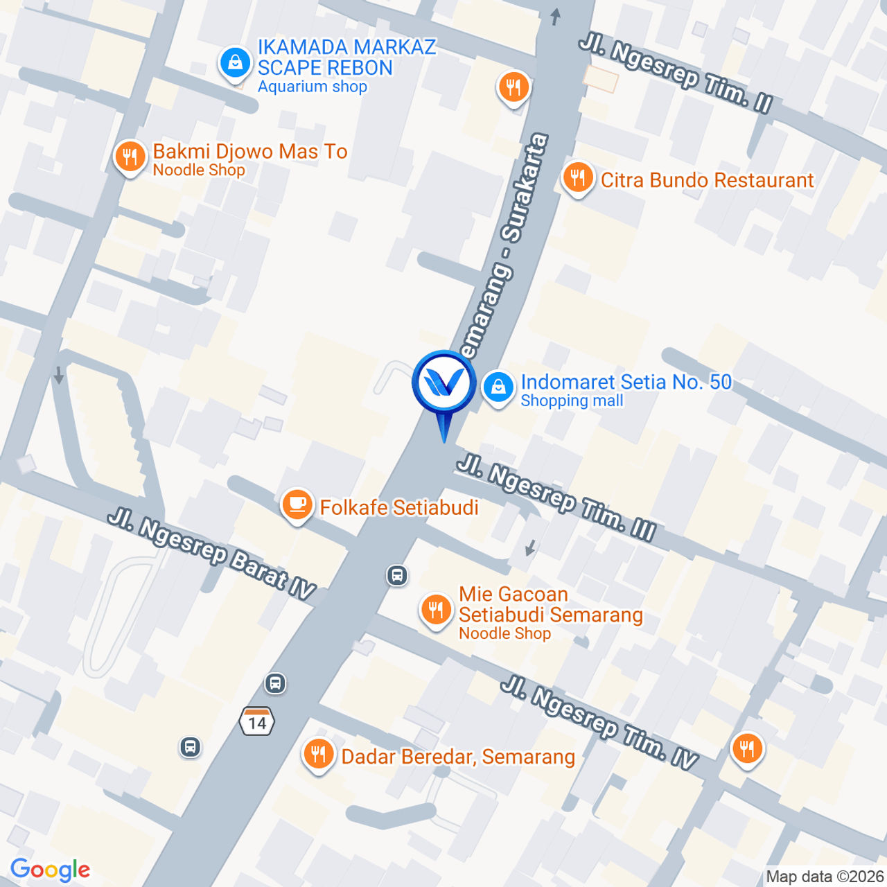 Peta Lokasi Jl. Setiabudi Depan Prospero, Semarang