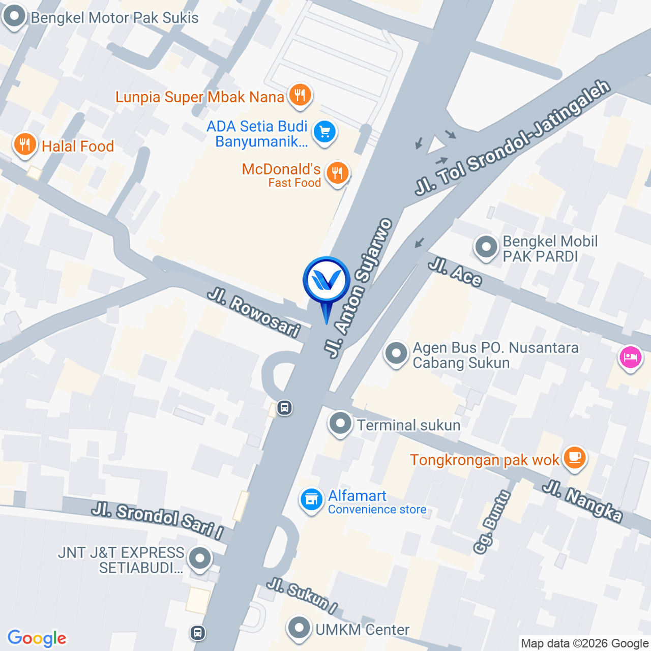Peta Lokasi Jl. Setiabudi (Depan McD ADA Swalayan), Semarang