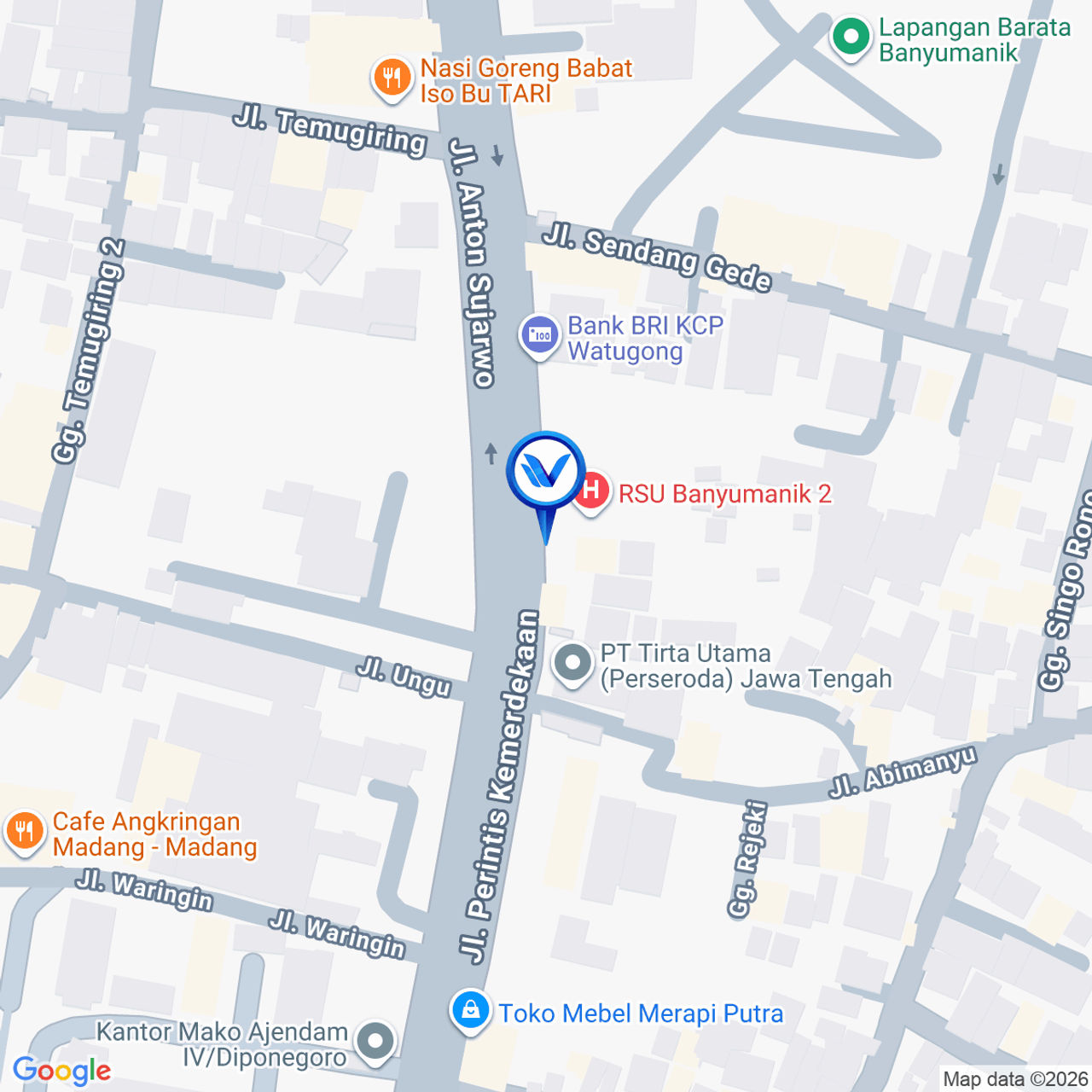 Peta Lokasi Jl. Perintis Kemerdekaan (Pintu Masuk RS. Banyumanik), Semarang