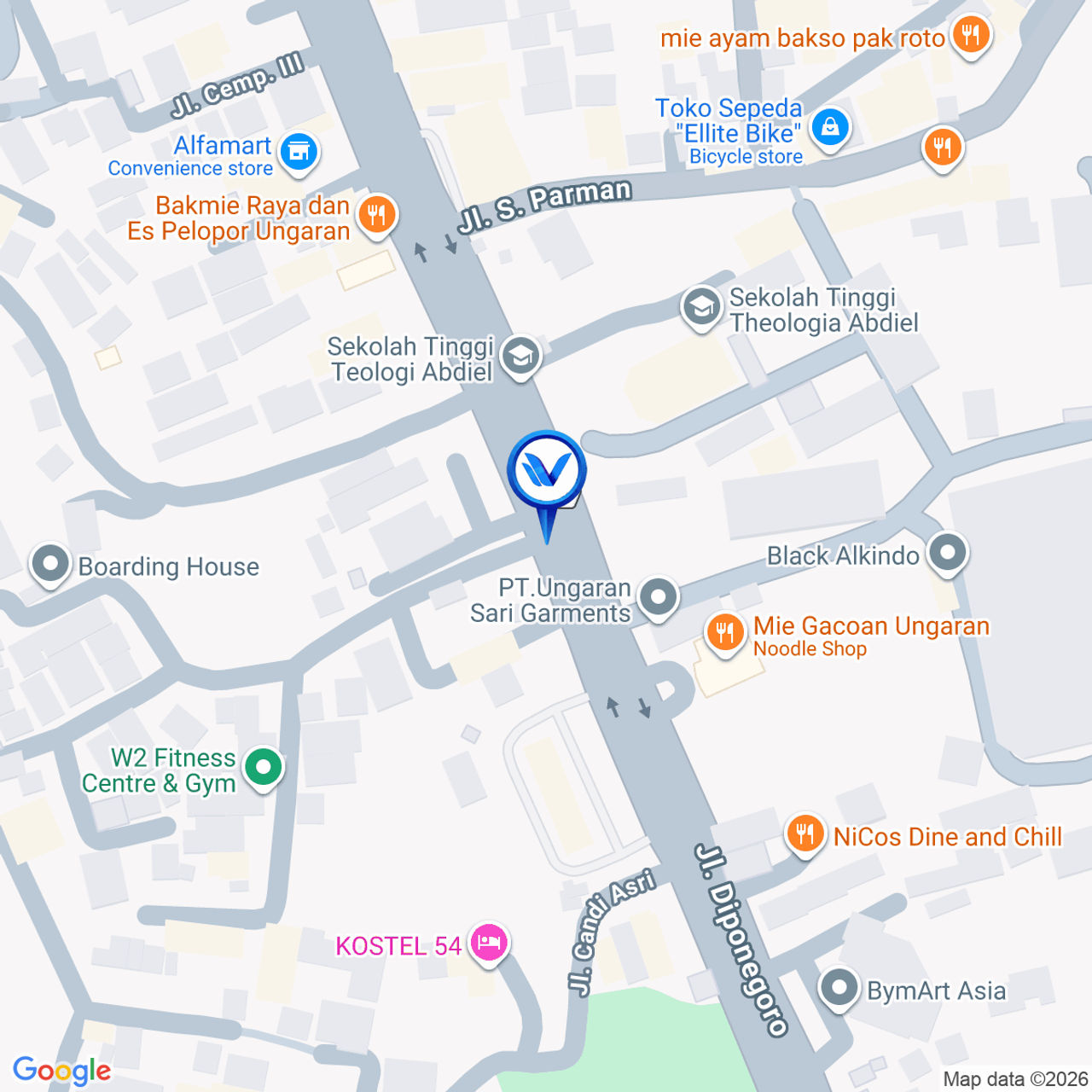 Peta Lokasi Jl. Diponegoro, Semarang
