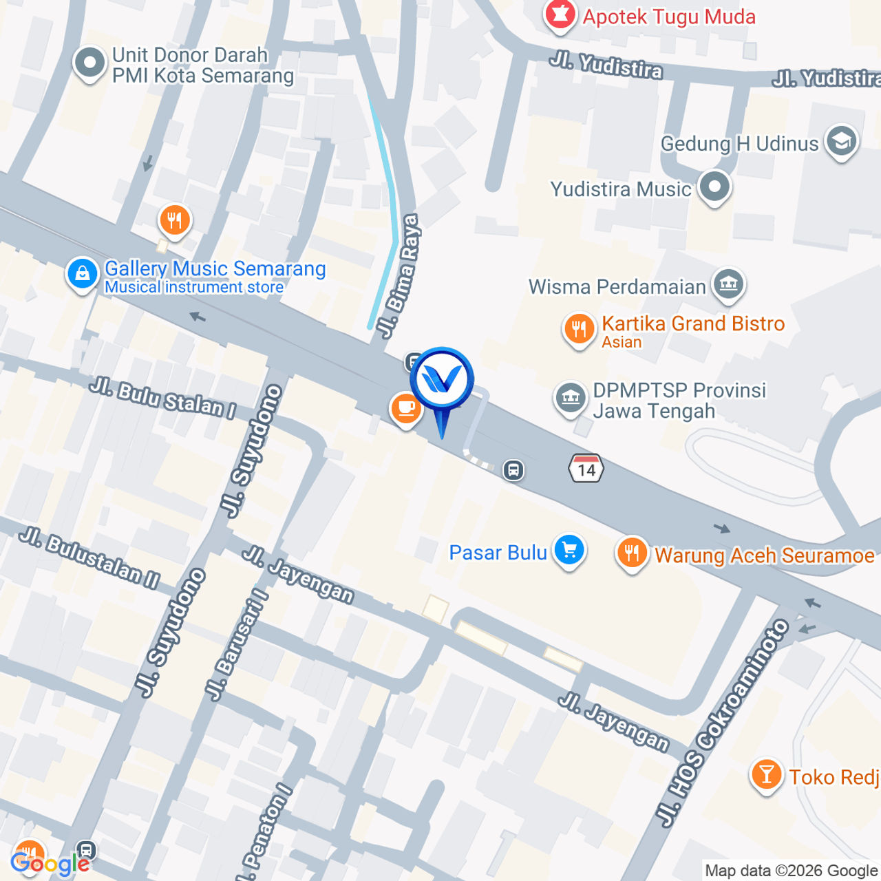 Peta Lokasi Jl. Mgr. Sugiopranoto (Kawasan Tugu Muda), Semarang