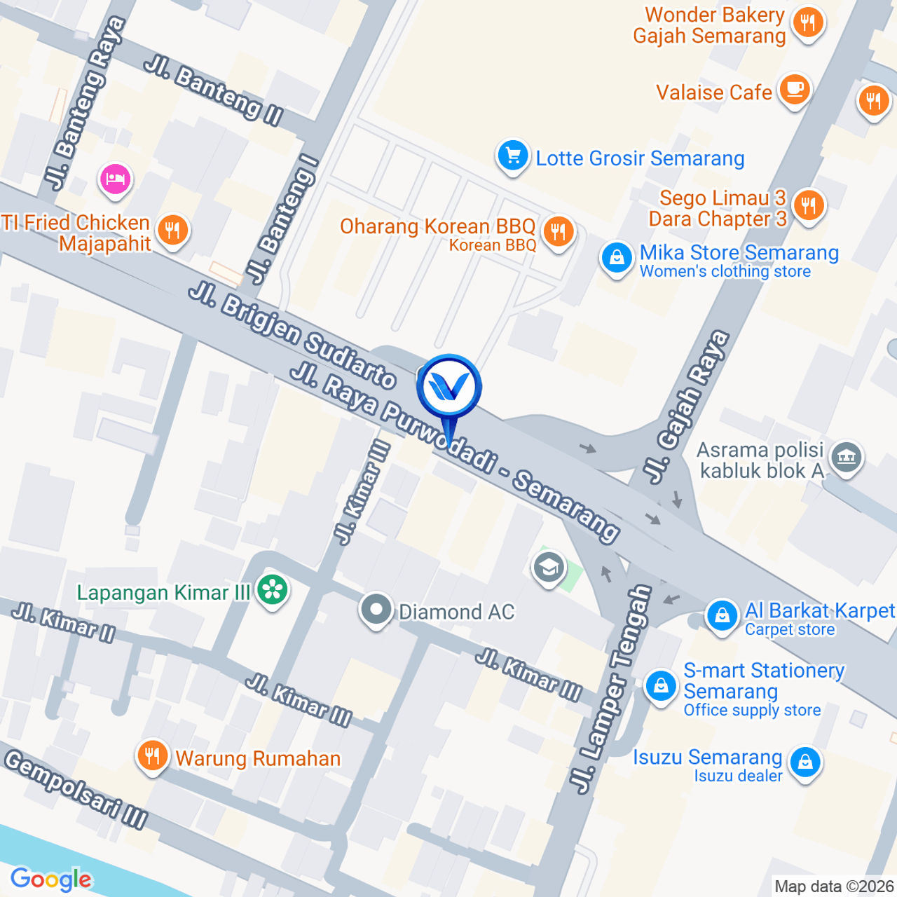Peta Lokasi Jl. Majapahit (Depan Lotte Mart), Semarang