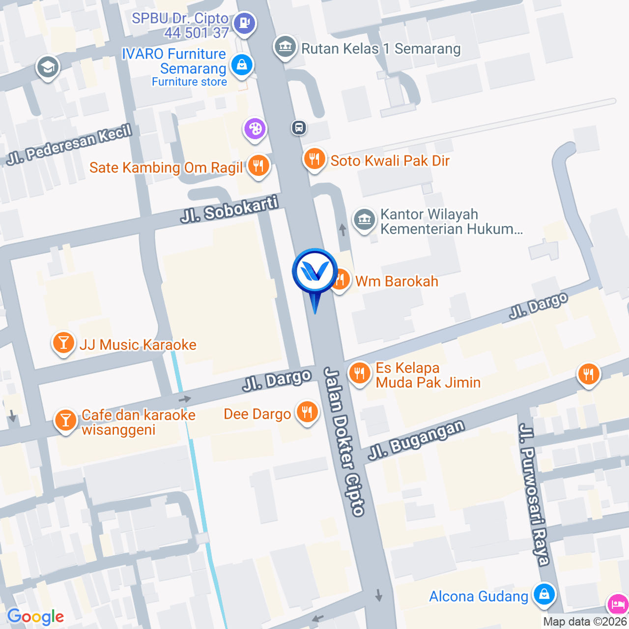 Peta Lokasi Jl. Dr. Cipto Pasar Dargo, Semarang