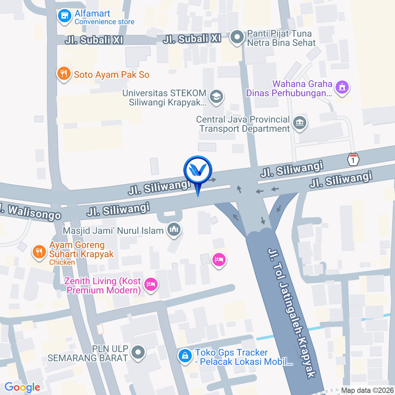 Peta Lokasi Jl. Siliwangi Tol Krapyak, Semarang