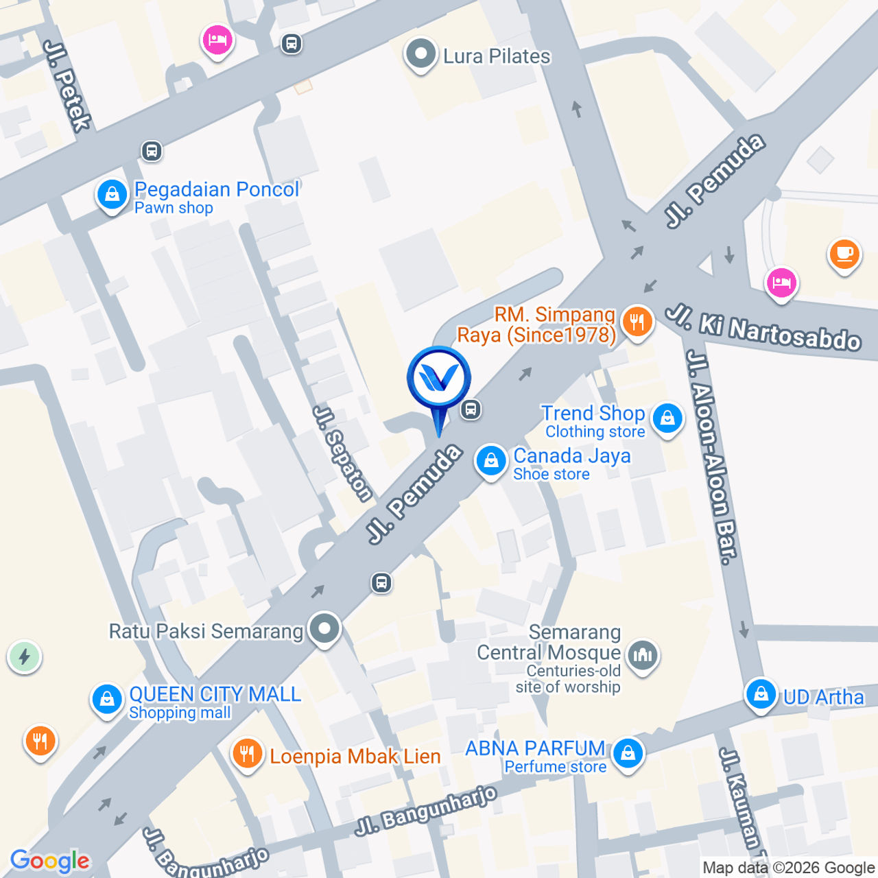 Peta Lokasi Jl. Pemuda (Dekat Pasaraya Sri Ratu), Semarang