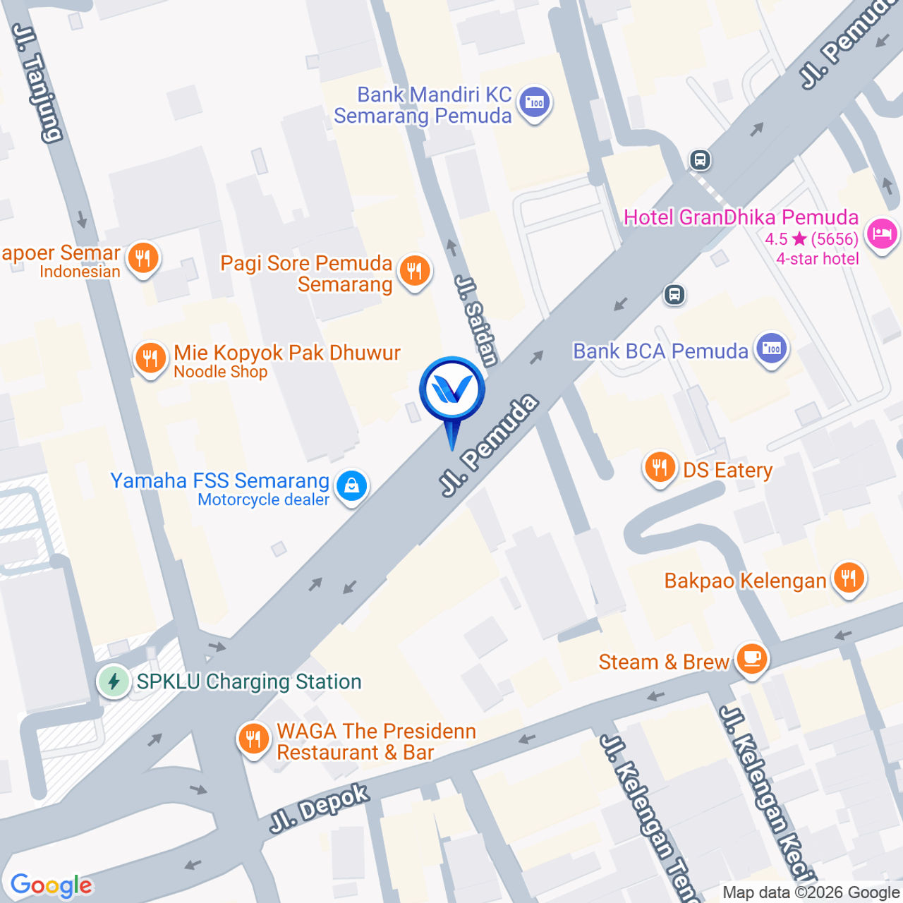 Peta Lokasi Jl. Pemuda (Rumah Makan Rodjo (Kawasan Perbankan), Semarang