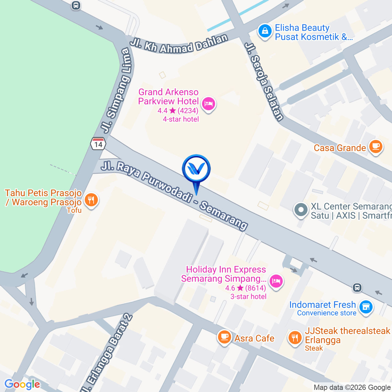 Peta Lokasi Jl. A. Yani Plaza Simpang 5 (Samping Hotel Lois Kienne), Semarang