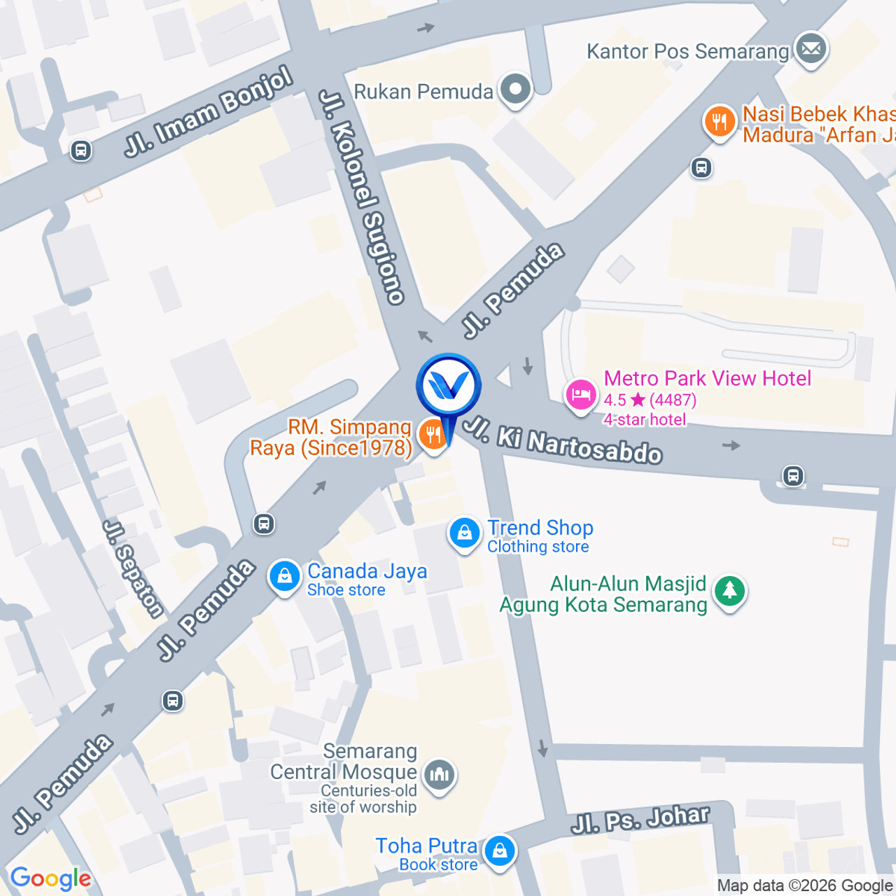 Peta Lokasi Jl. Pemuda Alun alun Kota, Semarang