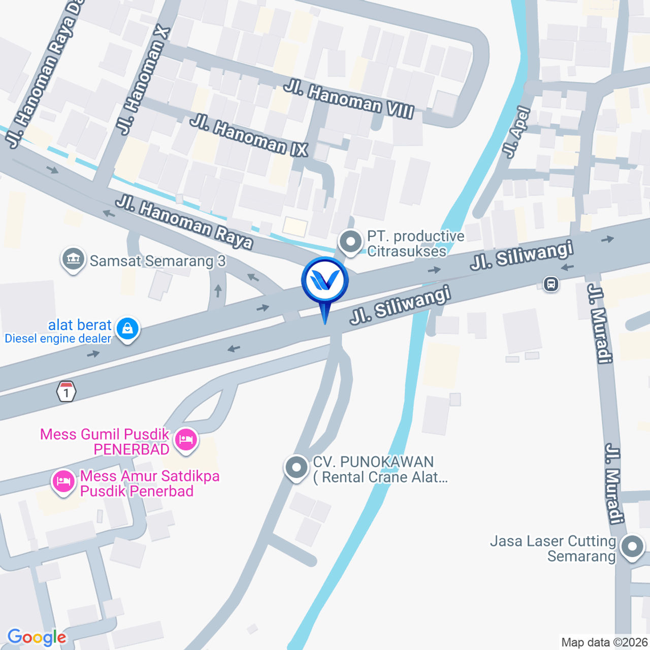 Peta Lokasi Jl. Siliwangi (Penerbad-Pertigaan Hanoman), Semarang