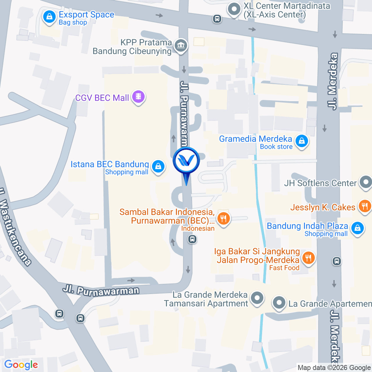 Peta Lokasi BANDO JL. PUNAWARMAN, BANDUNG