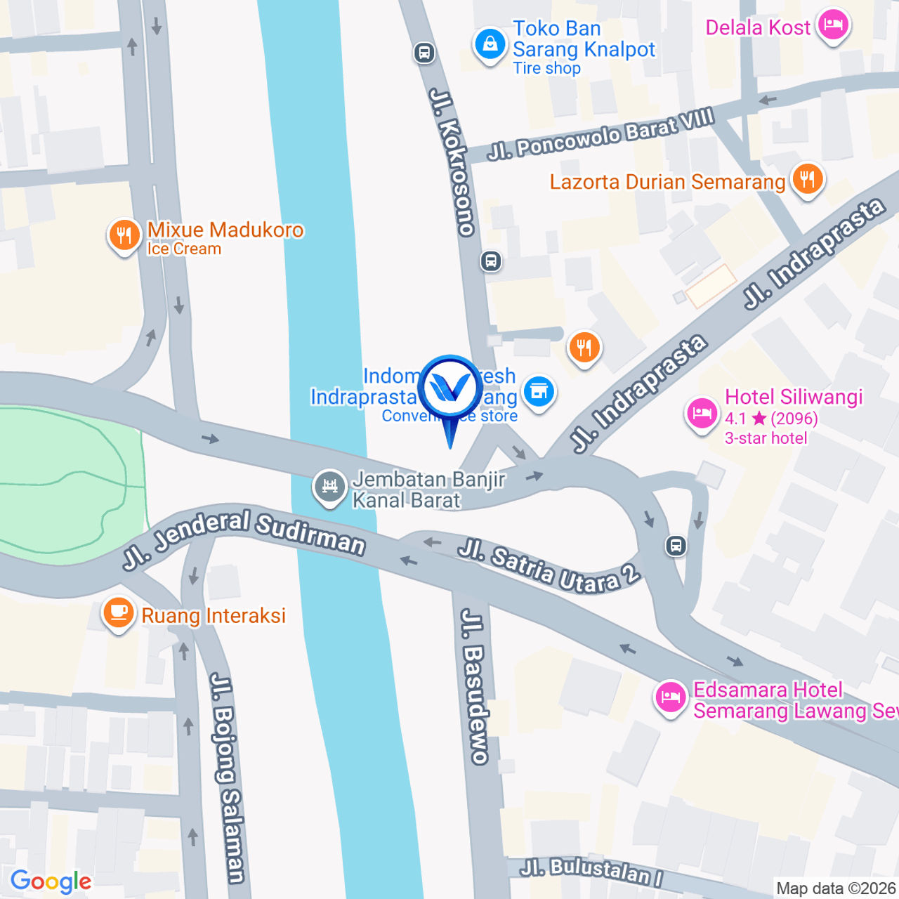 Peta Lokasi Jl. Jend. Sudirman Tugu Adipura Banjirkanal Barat, Semarang