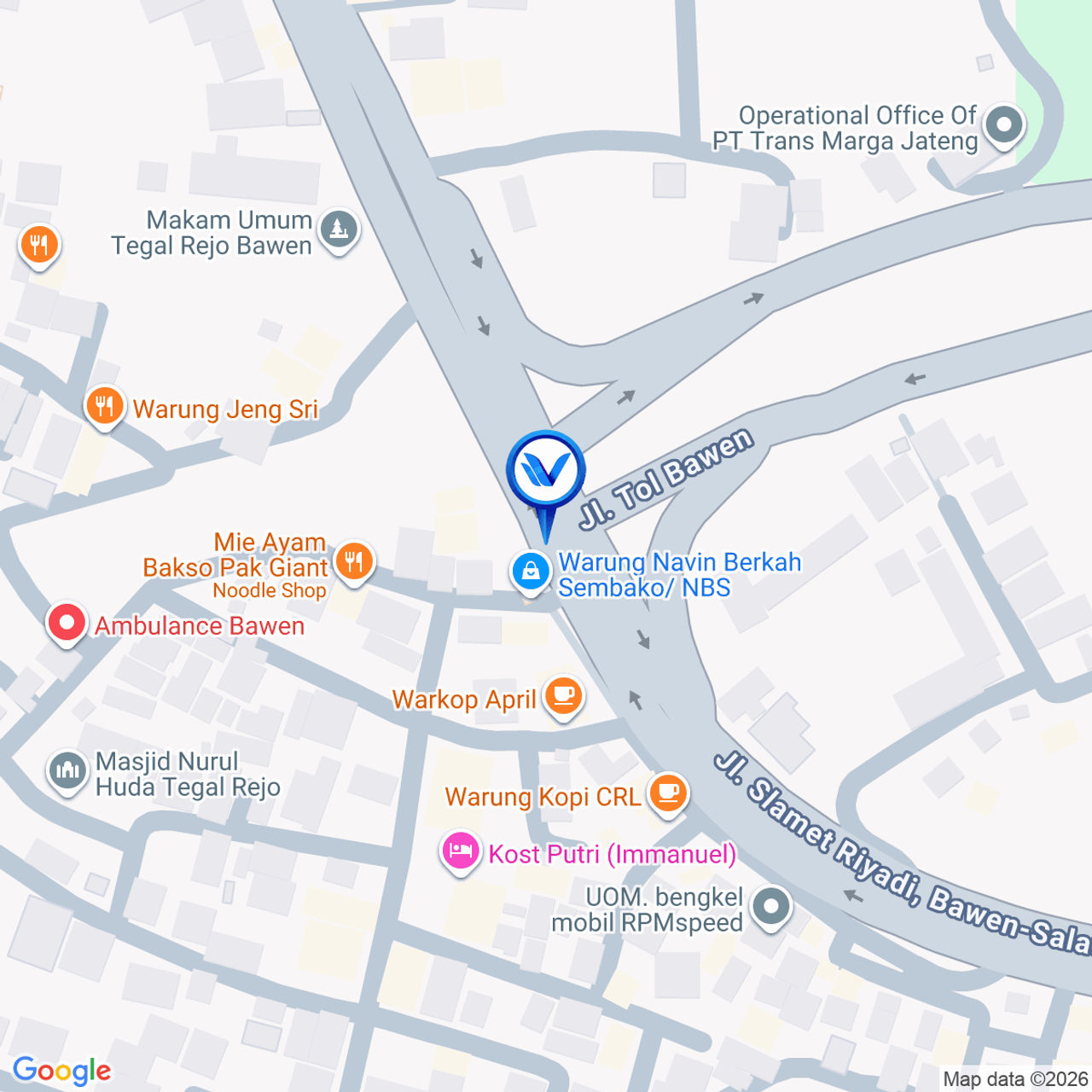 Peta Lokasi Jl. Raya Semarang - Solo (pintu keluar Tol Bawen), Semarang
