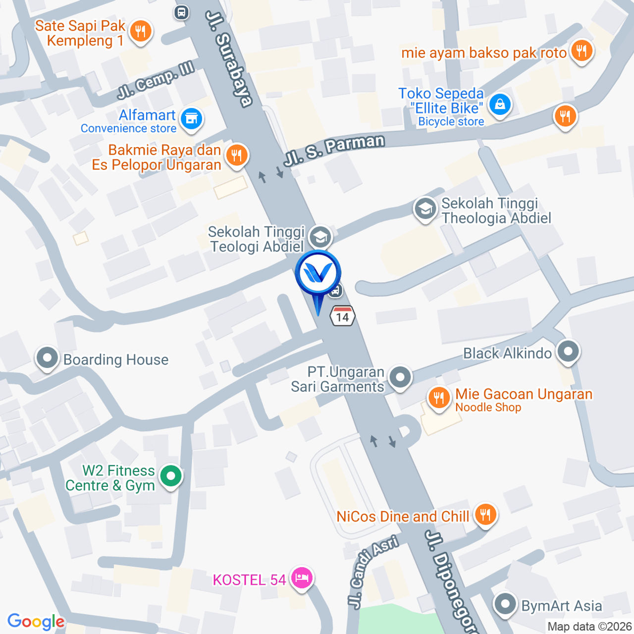 Peta Lokasi JPO Jl. Diponegoro Unggaran, Semarang