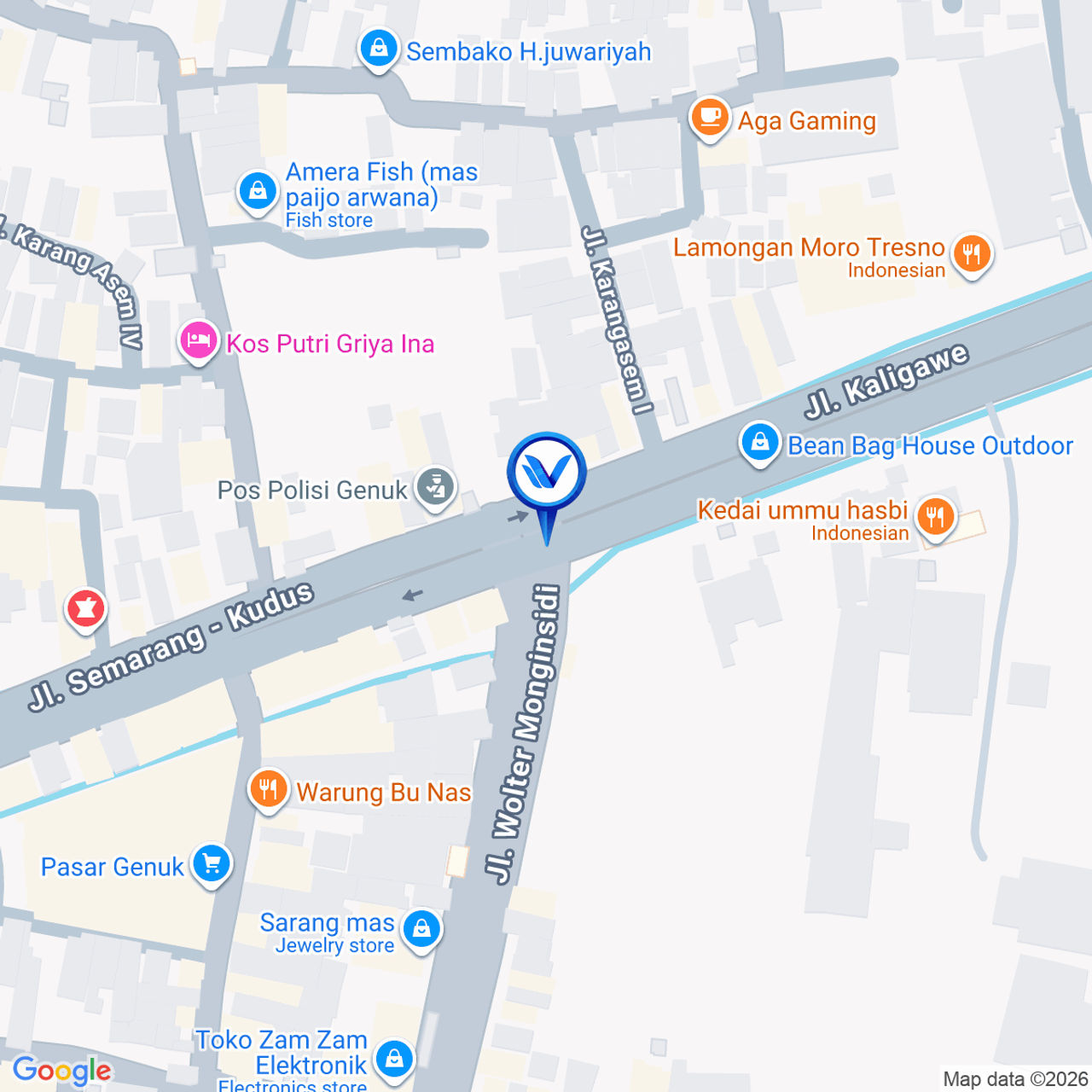 Peta Lokasi Jl. Raya Kaligawe - Pertigaan Jl. Raya Wolter Mongisidi, Semarang