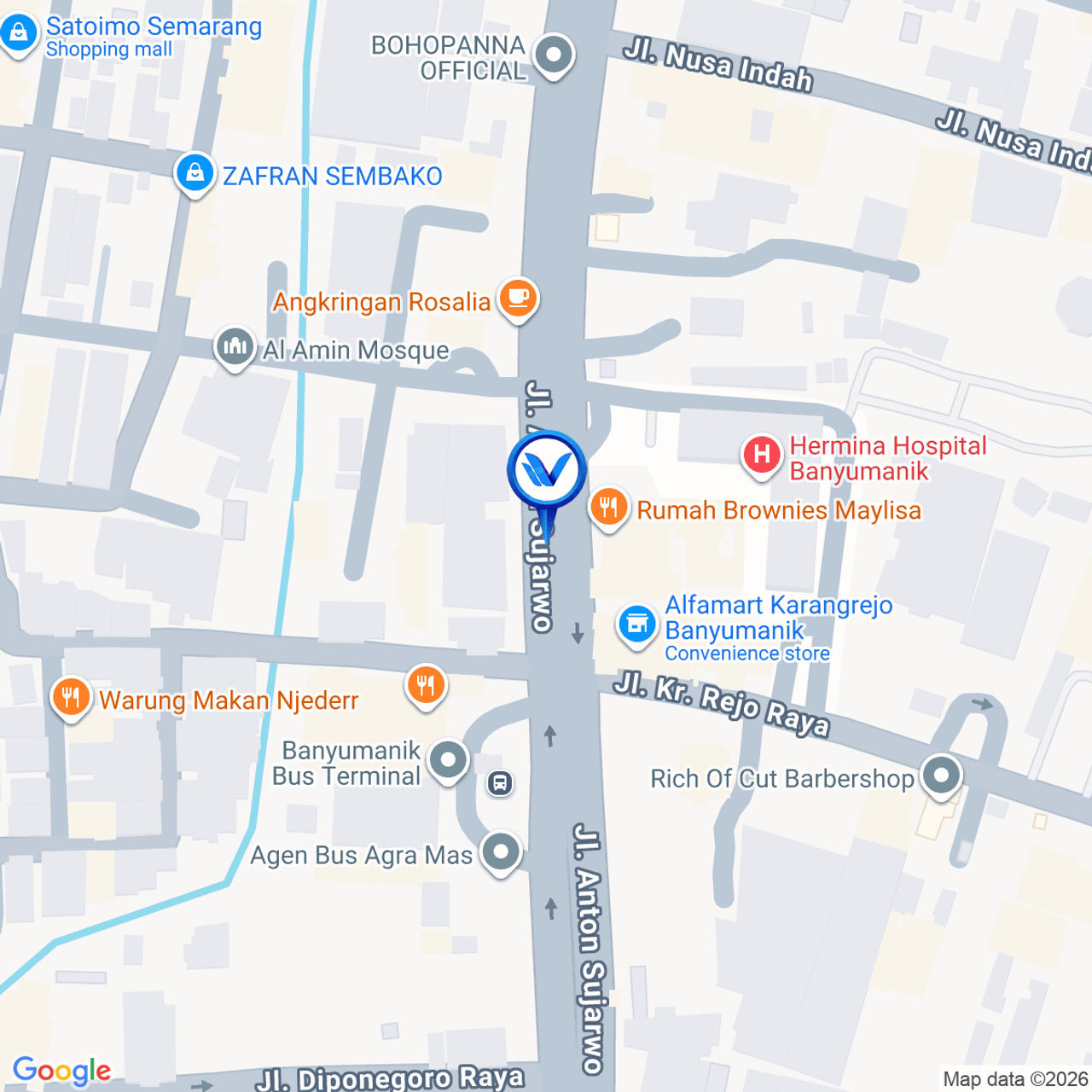 Peta Lokasi Jl. Perintis Kemerdekaan (Pertigaan Pramuka), Semarang