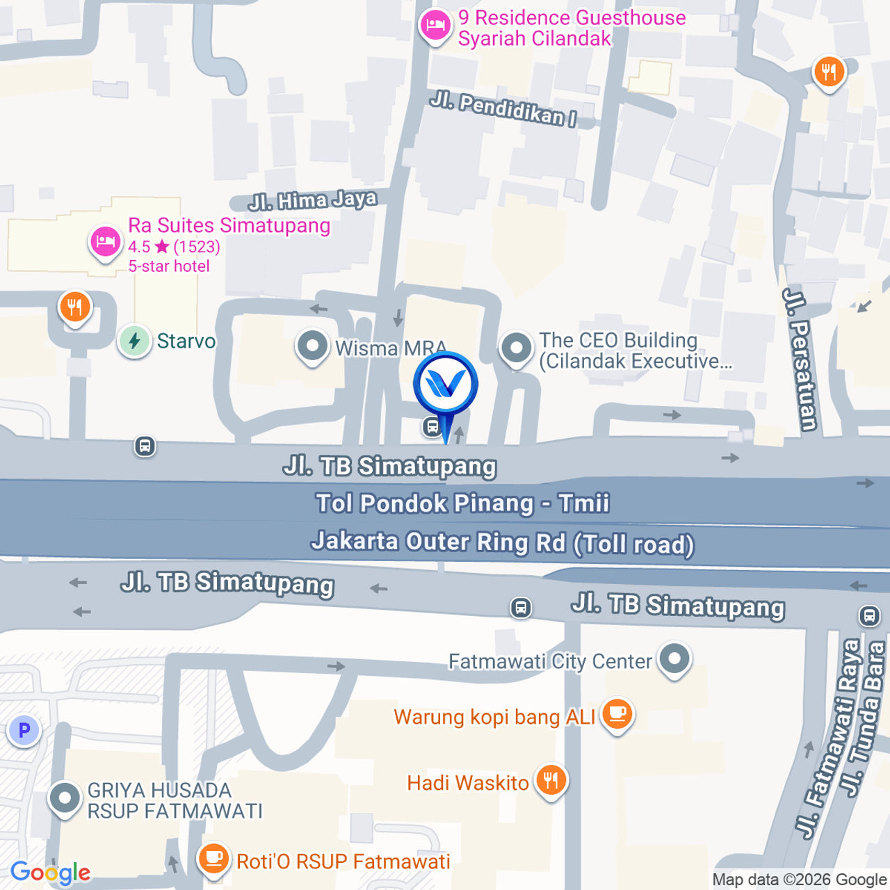 Peta Lokasi JL. TB. SIMATUPANG (DEPAN D'BRASCO), JAKARTA SELATAN
