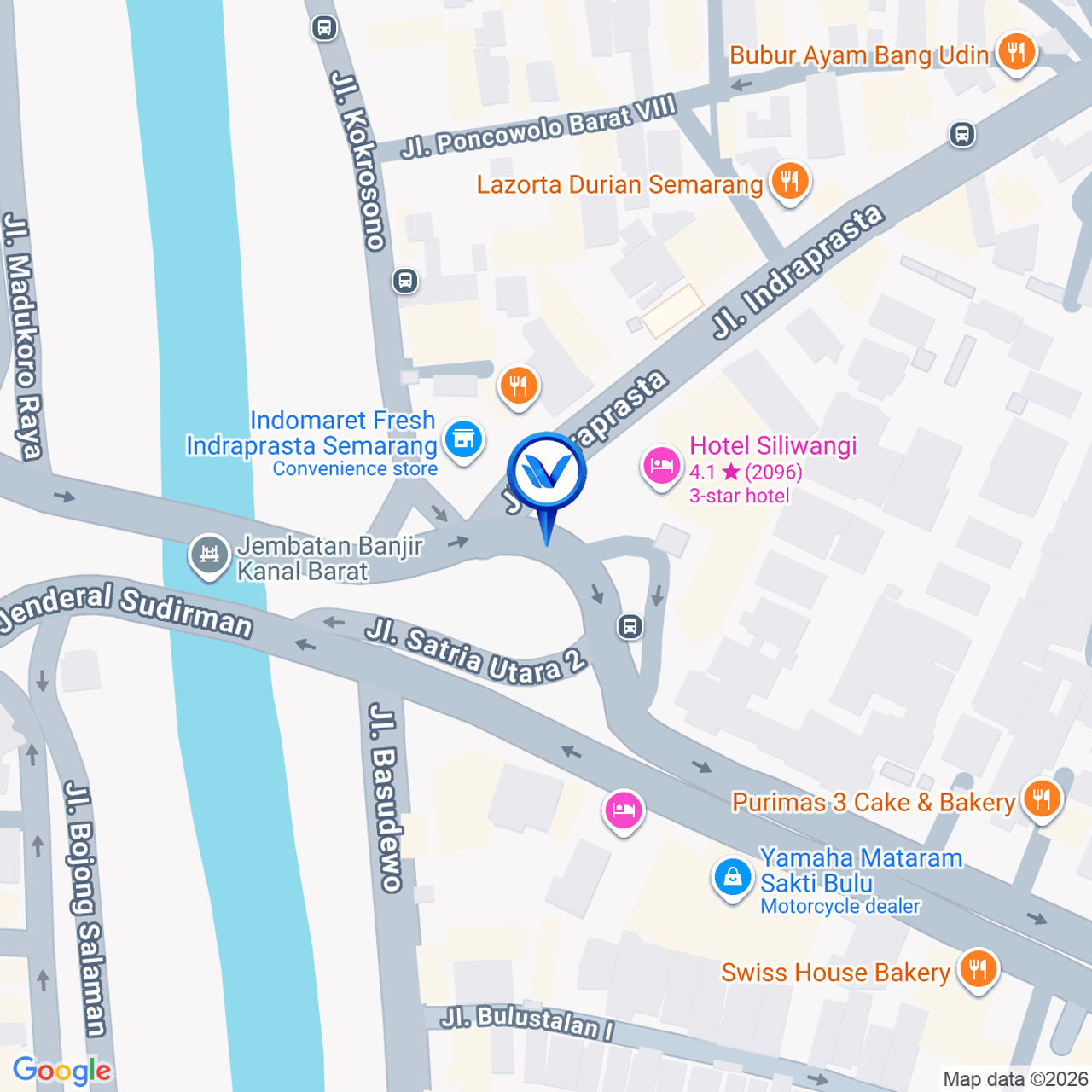 Peta Lokasi Jl. Indraprasta - Semarang (Taman Hotel Siliwangi), Semarang