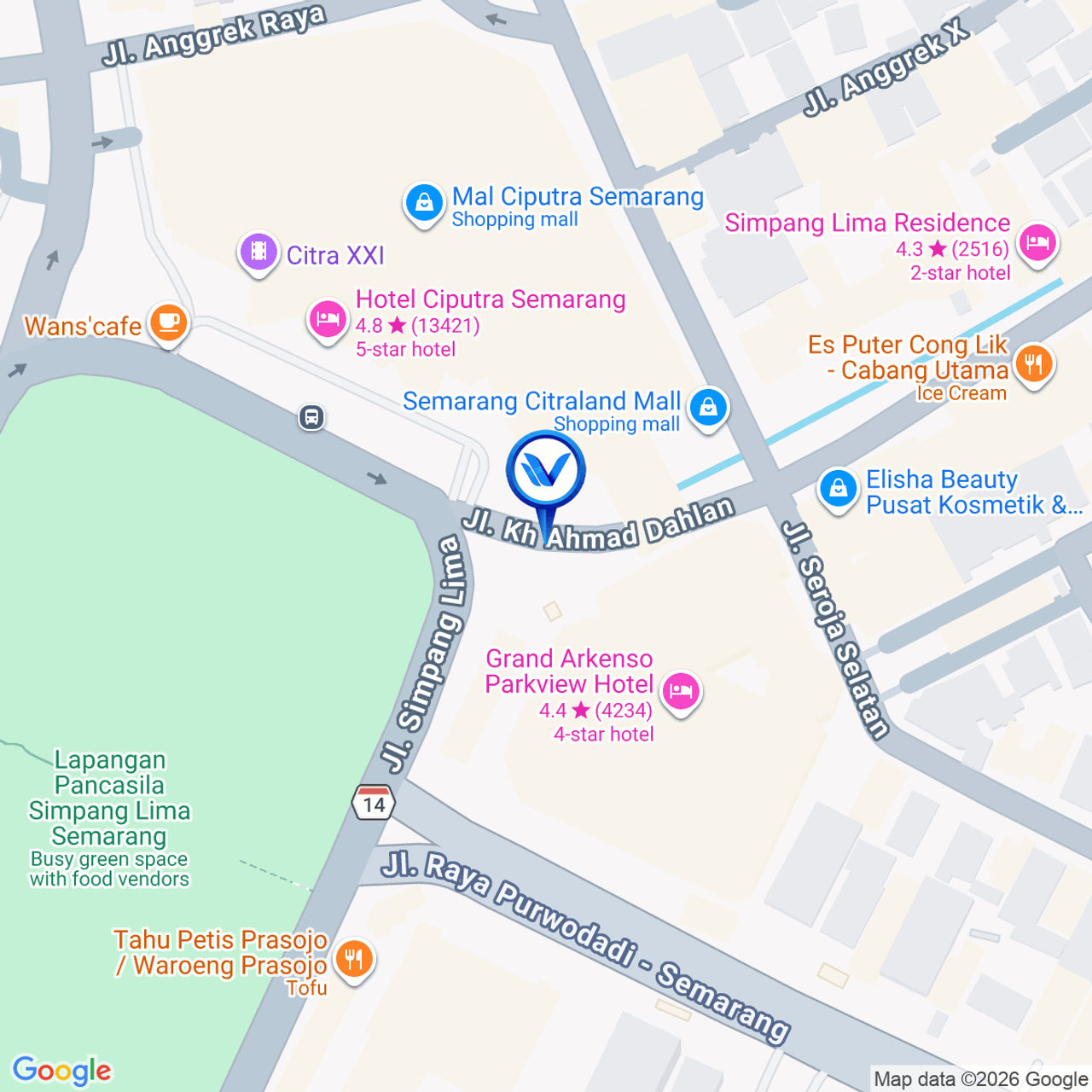 Peta Lokasi LED SIMPANG LIMA SEMARANG