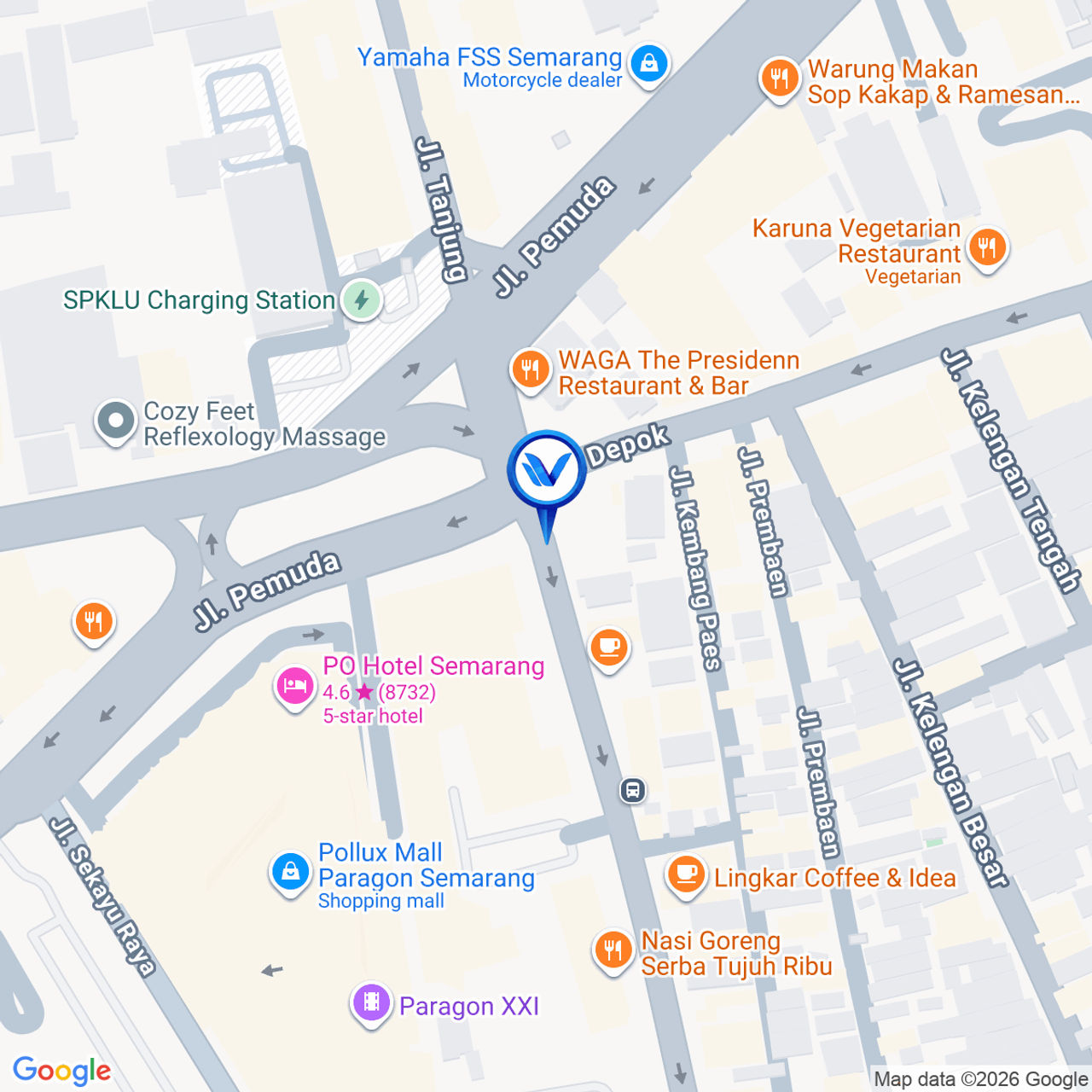 Peta Lokasi LED THAMRIN SEMARANG Bundaran Paragon Mall Jl. MH. Thamrin, Semarang