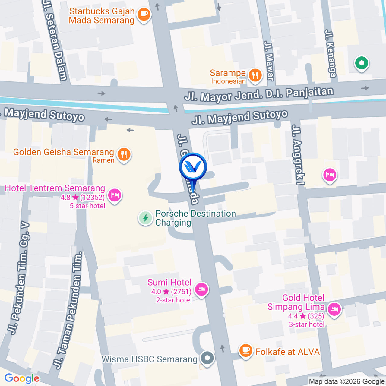 Peta Lokasi Jl. GajahMada Mall Tentrem, Semarang