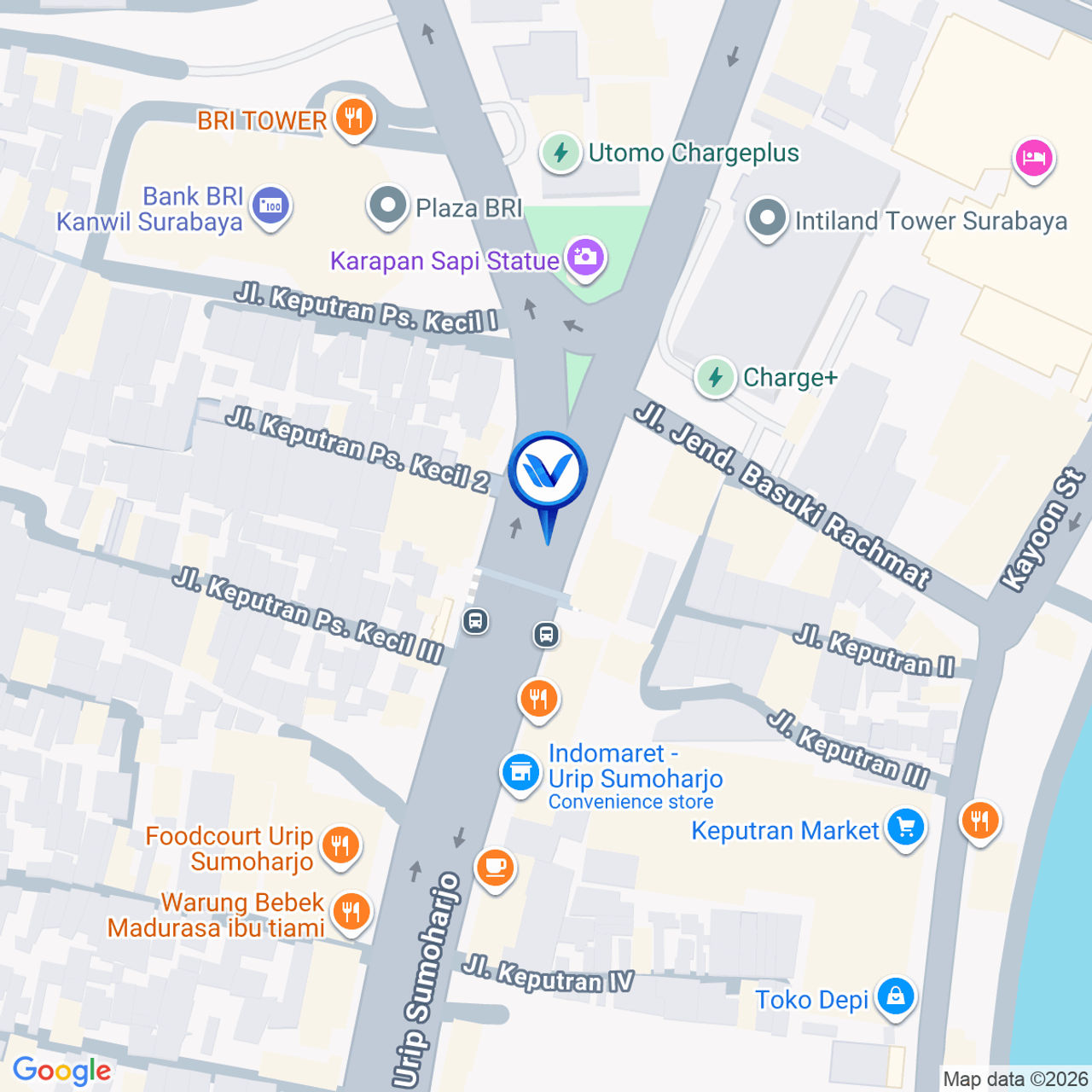 Peta Lokasi Jl. Urip Sumoharjo, Surabaya