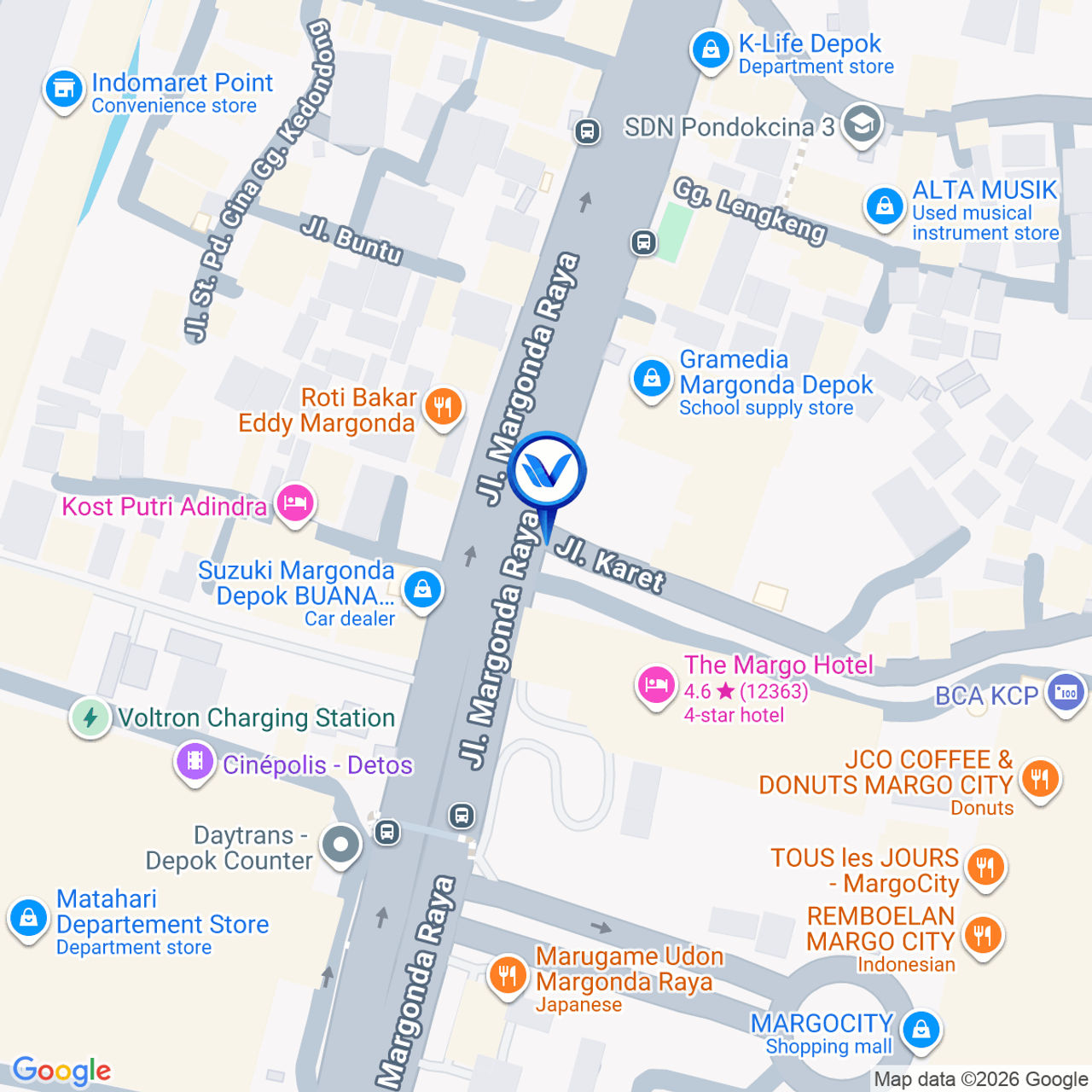 Peta Lokasi JL. MARGONDA RAYA (DEKAT MARGONDA CITY), DEPOK