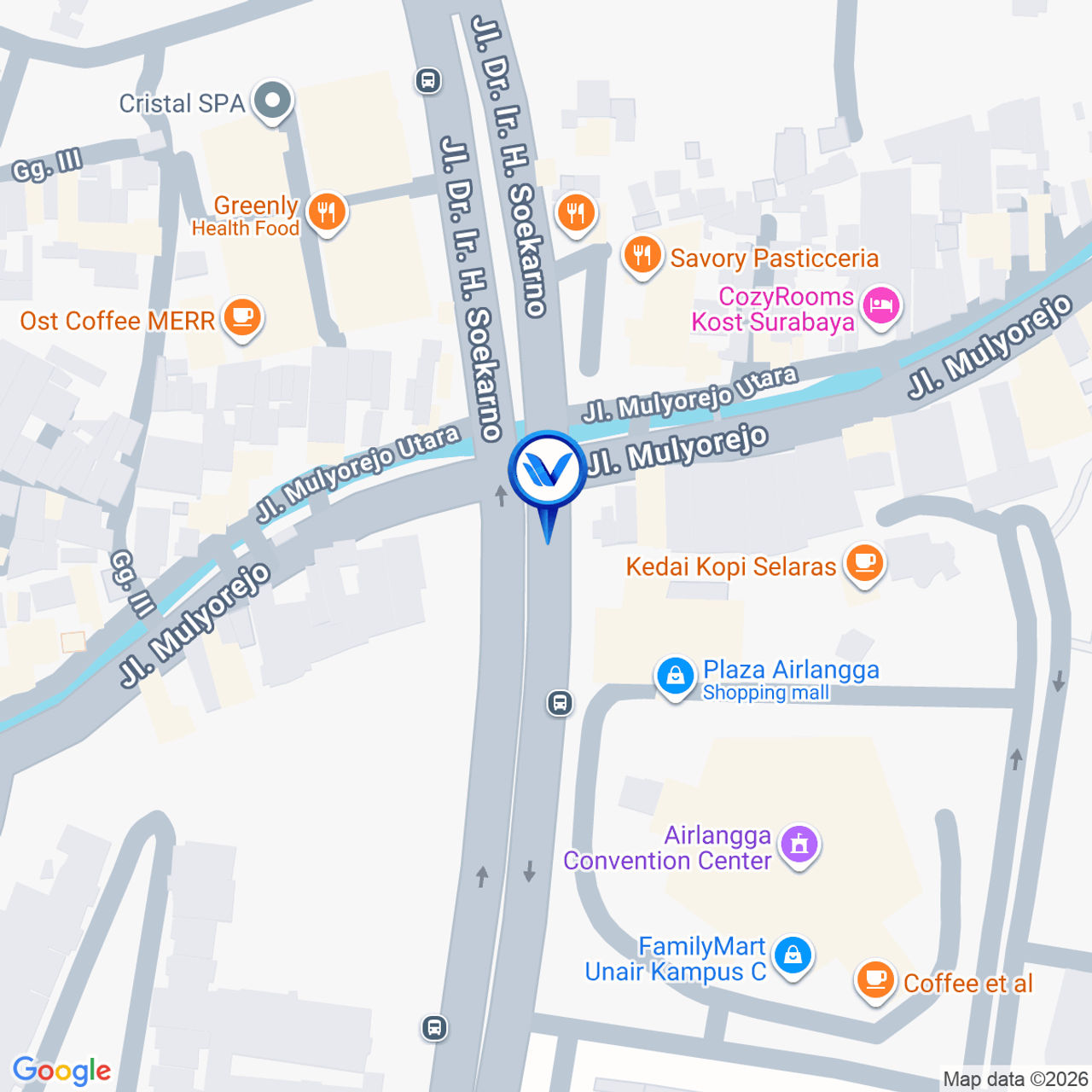 Peta Lokasi Jl. Ir. Soekarno - Sutorejo (Dekat Kampus C UNAIR), Surabaya