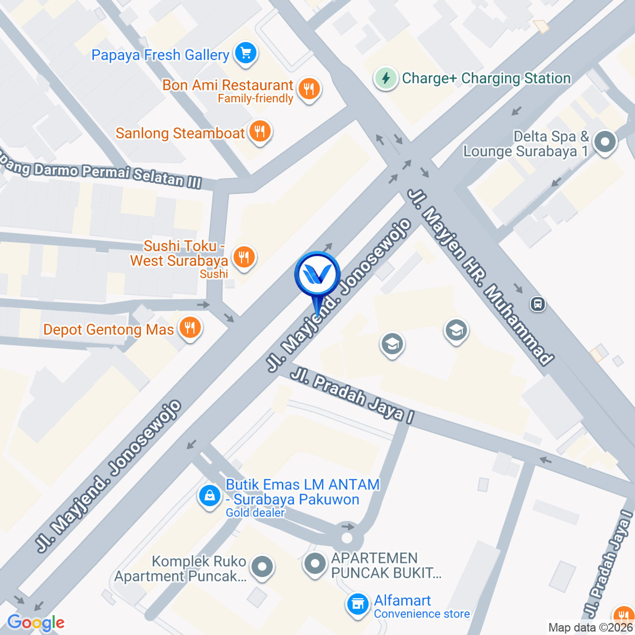 Peta Lokasi Jl. Bukit Darmo Boulevard, Surabaya