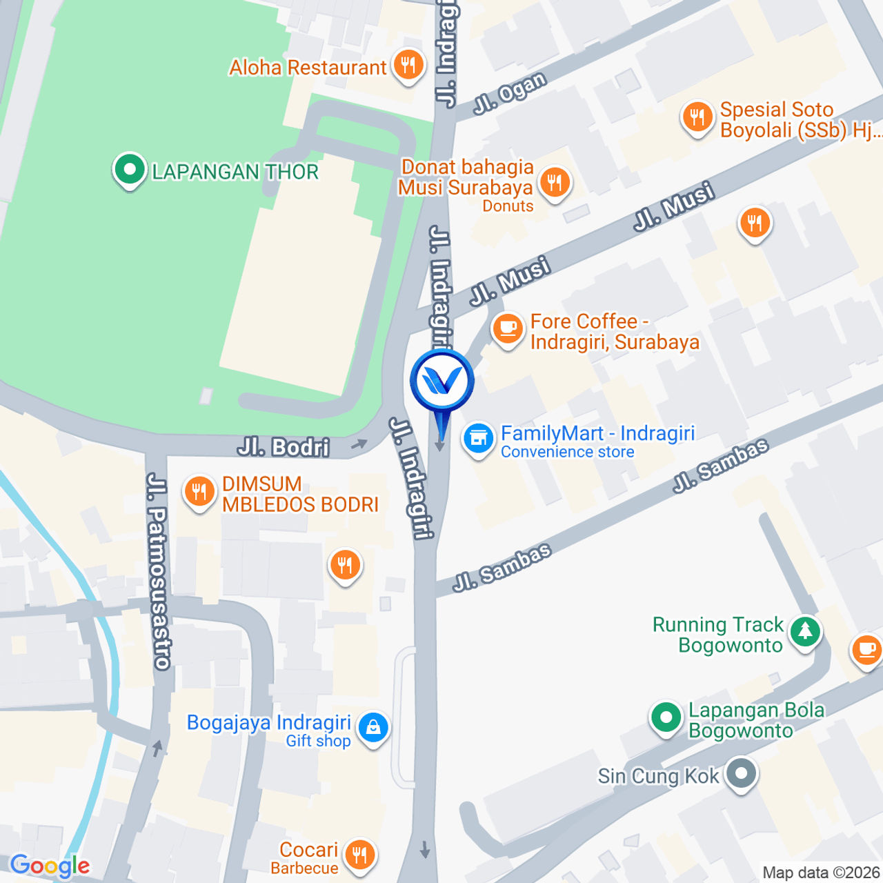 Peta Lokasi Jl. Indragiri (Sebelah Apotek K24), Surabaya