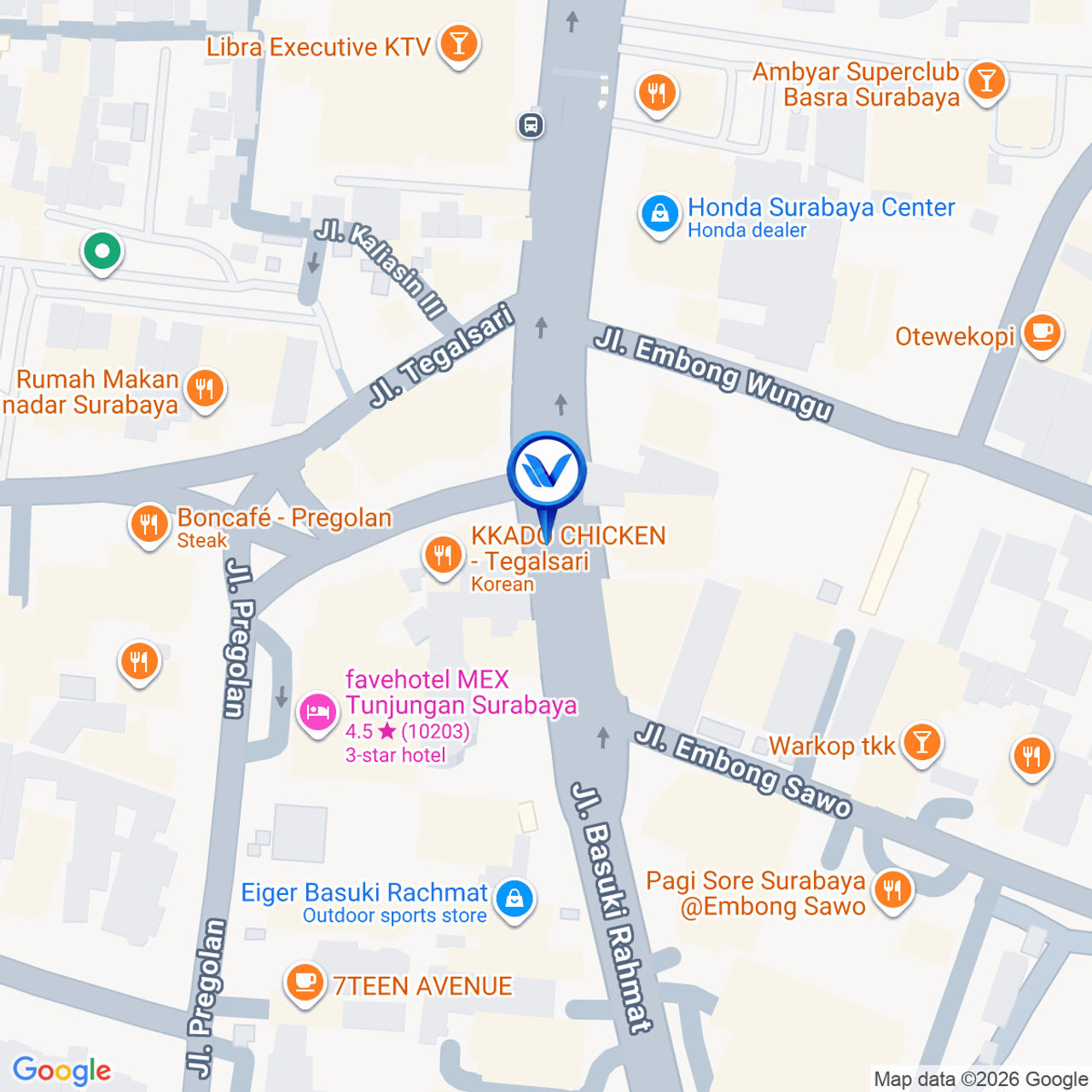 Peta Lokasi Jl. Basuki Rahmat 42A, Surabaya