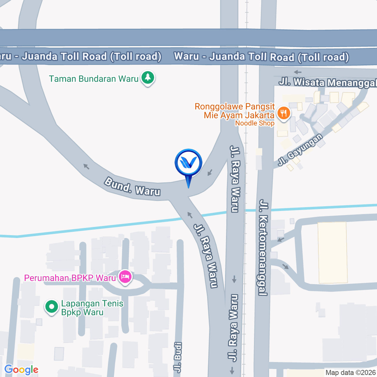 Peta Lokasi Waru Roundabout, Sidoarjo, Surabaya