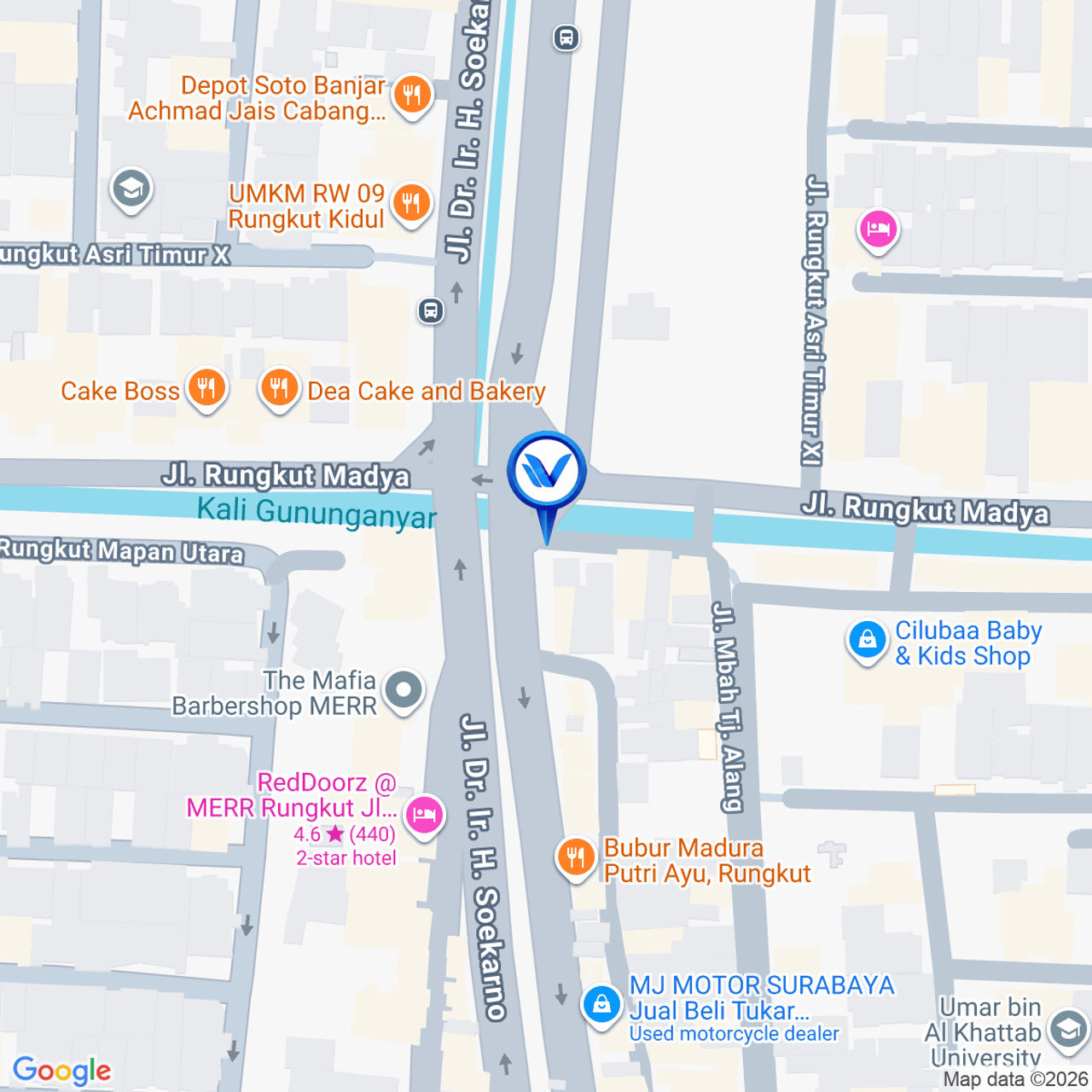 Peta Lokasi Jl. Soekarno - Hatta ( Perempatan Rungkud Madya), Surabaya