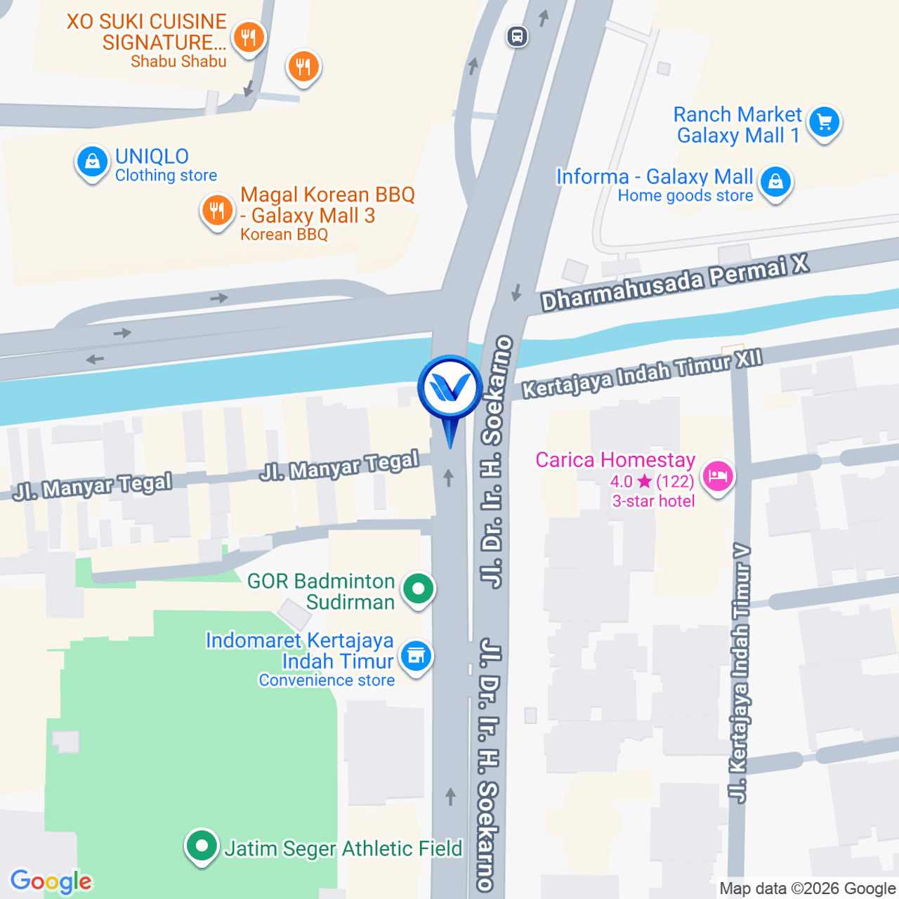 Peta Lokasi Jl. Kertajaya Indah Timur (Depan Galaxy Mall Surabaya), Surabaya