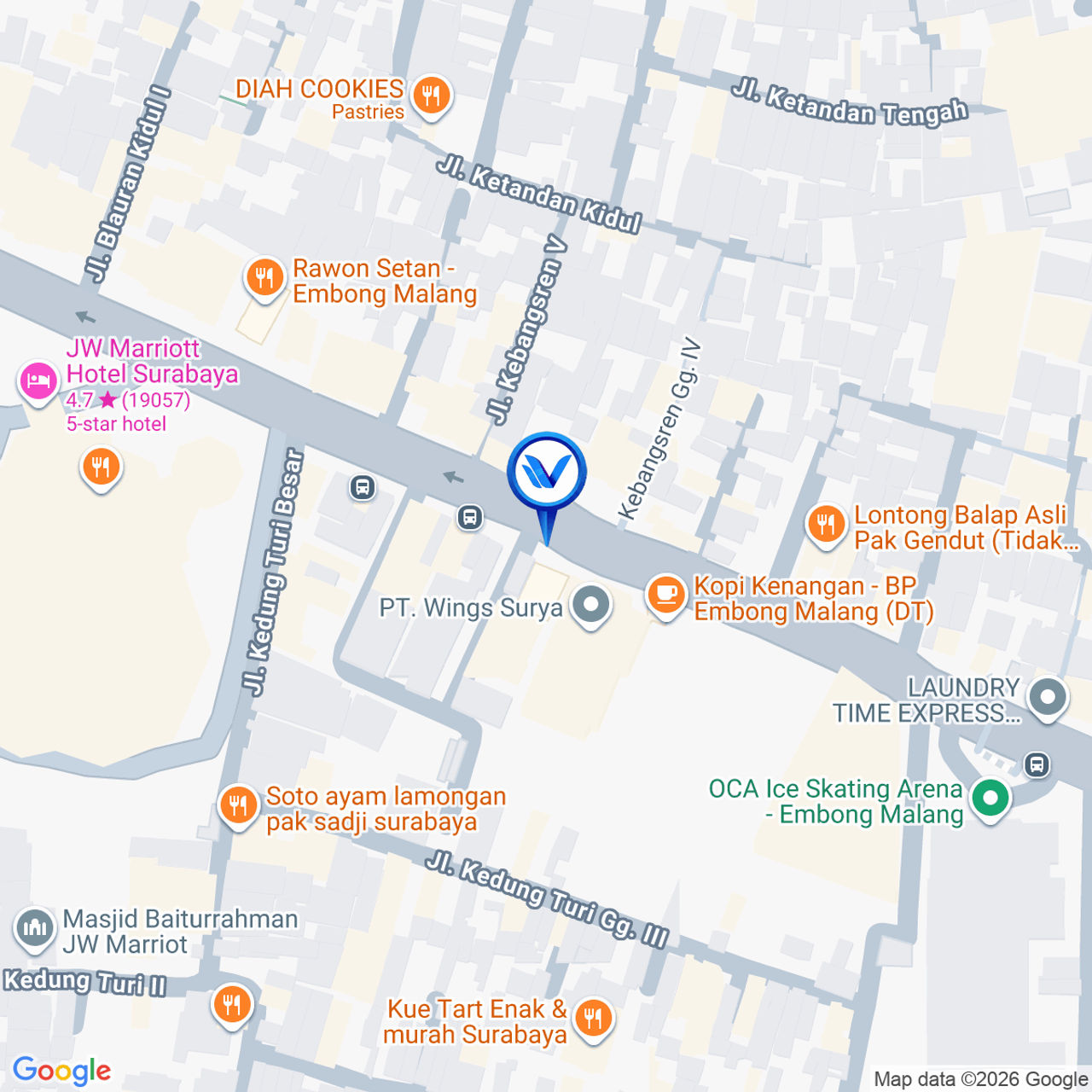 Peta Lokasi Jl. Embong Malang, Surabaya