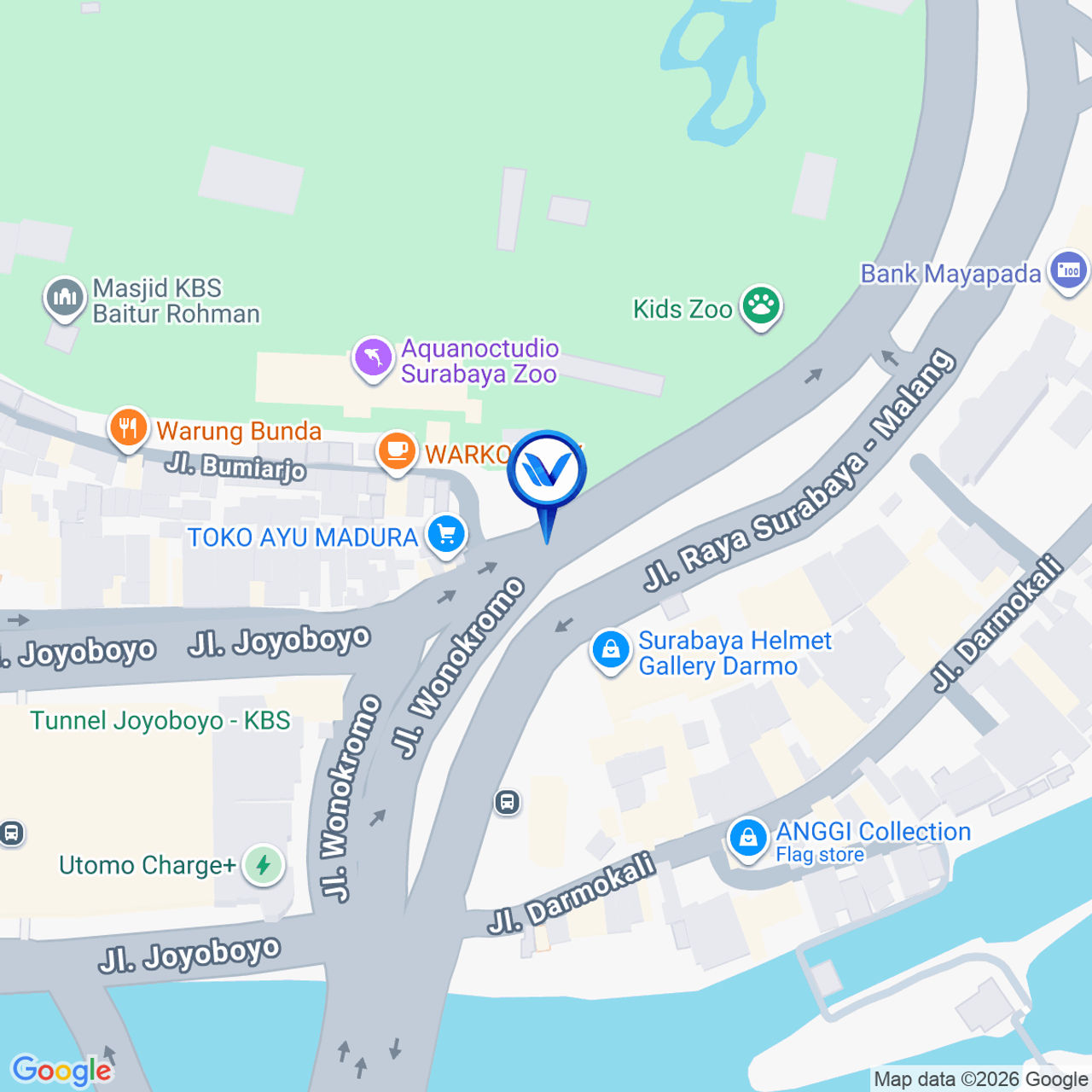 Peta Lokasi Jl. Joyoboyo (Kebun Binatang), Surabaya