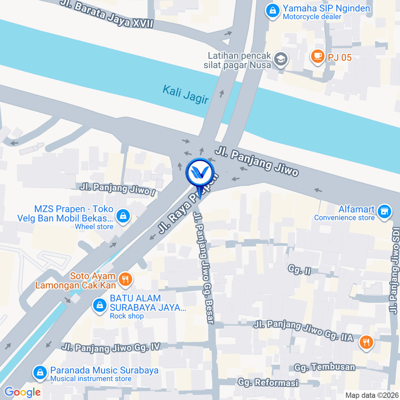 Peta Lokasi Jl. Raya Prapen - Panjang Jiwo (Kanan), Surabaya