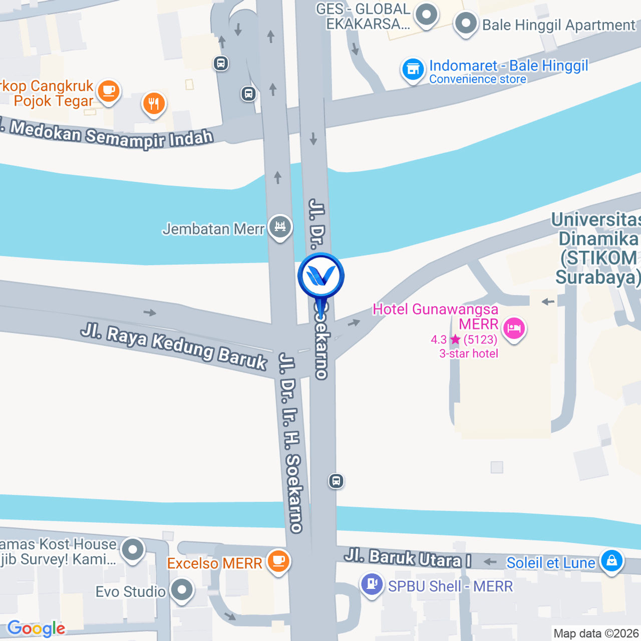 Peta Lokasi Jl. Ir. Soekarno (MERR II) - Deket Jembatan, Surabaya