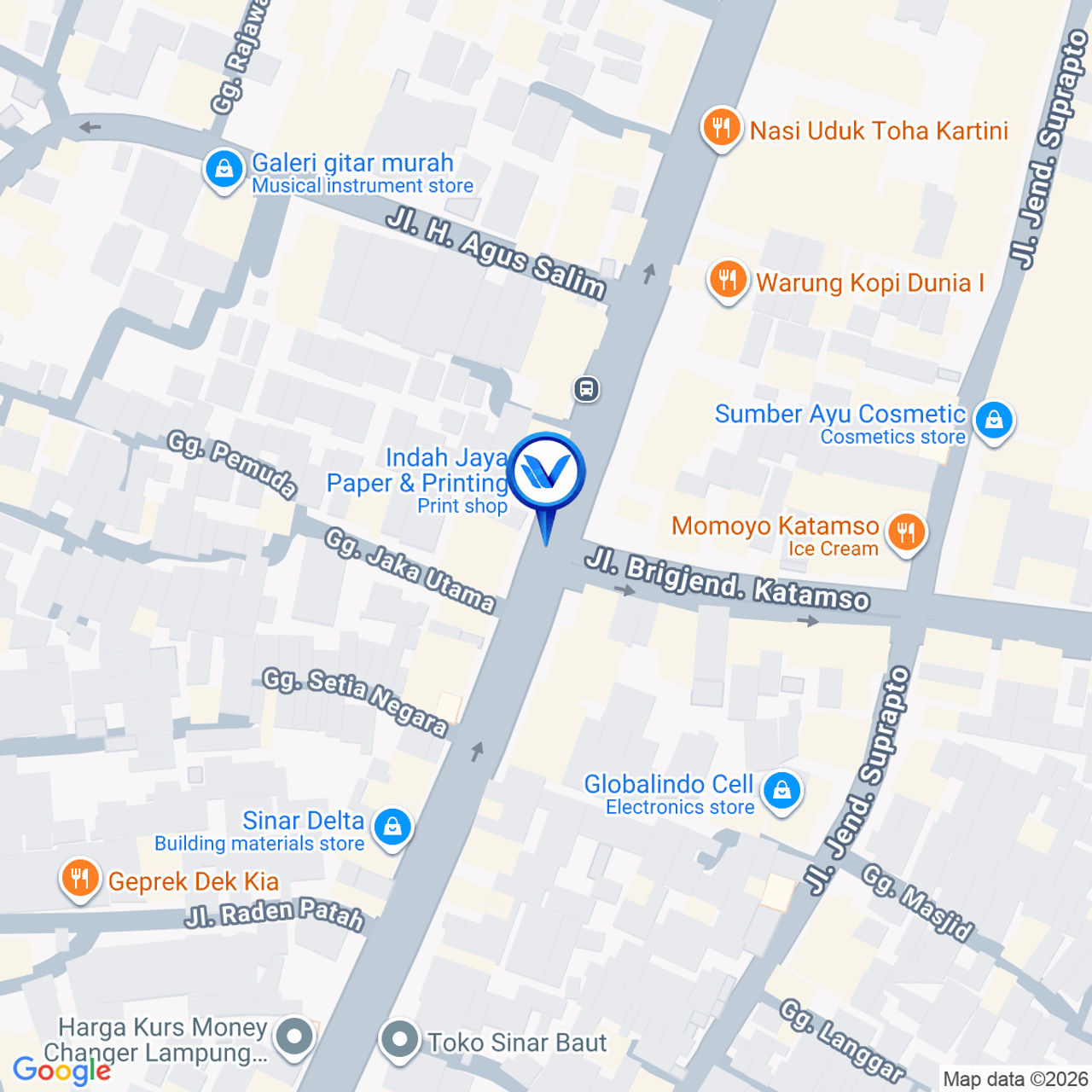 Peta Lokasi JL. Kartini, Bandar Lampung